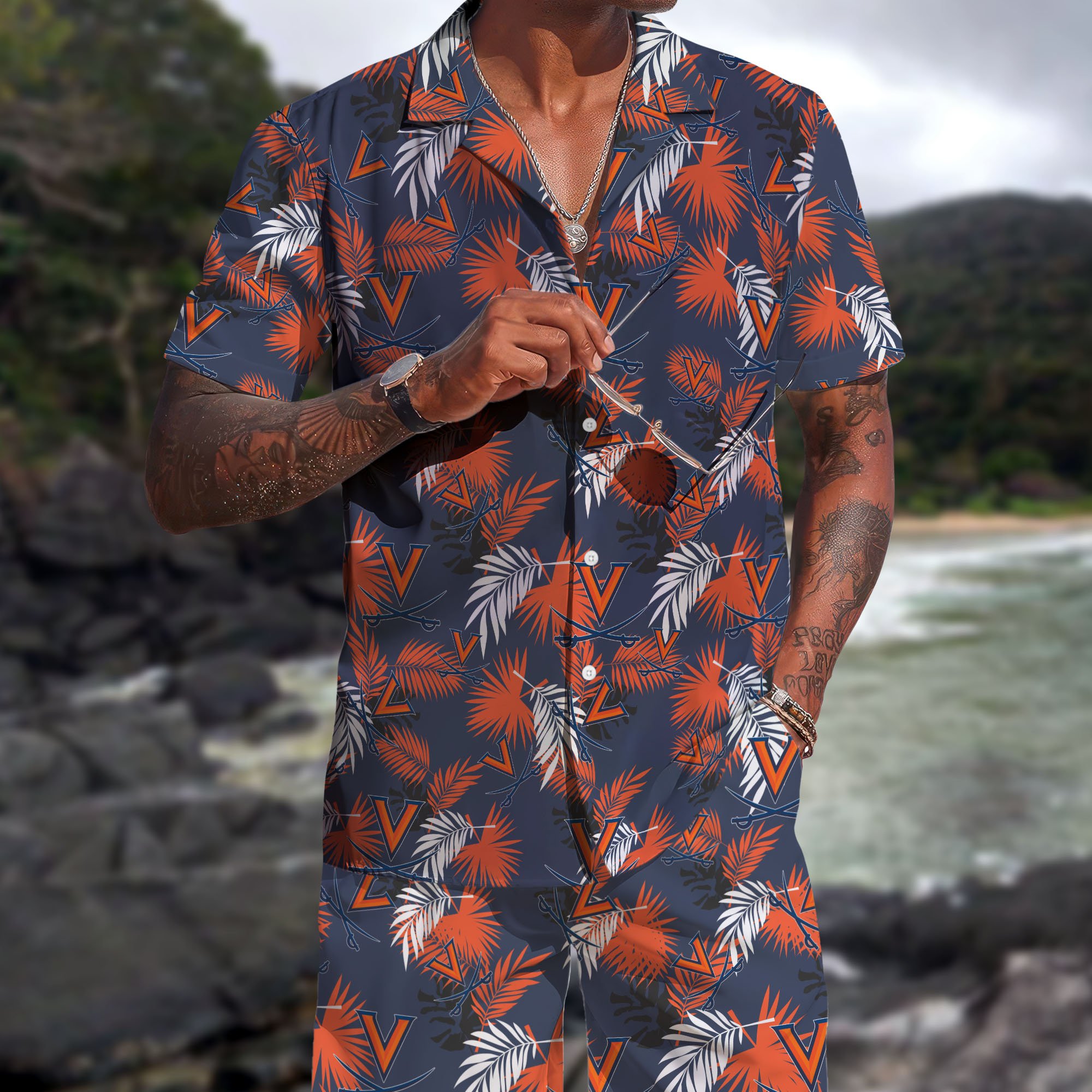 Virginia Cavaliers Hawaiian Shorts Set  2025 Version, Hawaiian Shirts, Sports Shorts, Gifts For Fan EHIVM-04171878