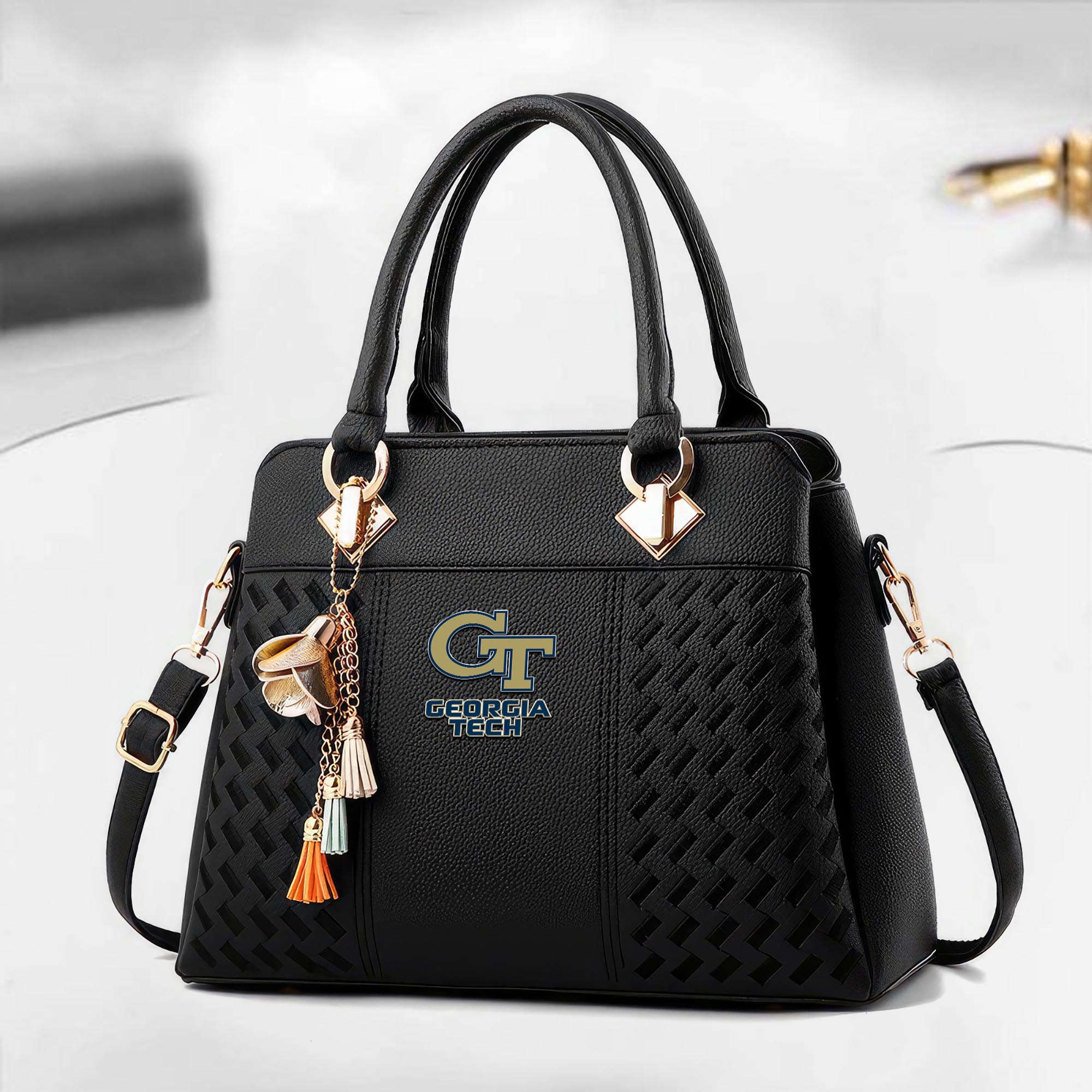 Georgia Tech Yellow Jackets Deluxe Handbag For Women 2025 Versions, Sport Deluxe Handbag, Mother's Day Gift EHIVM-04282113