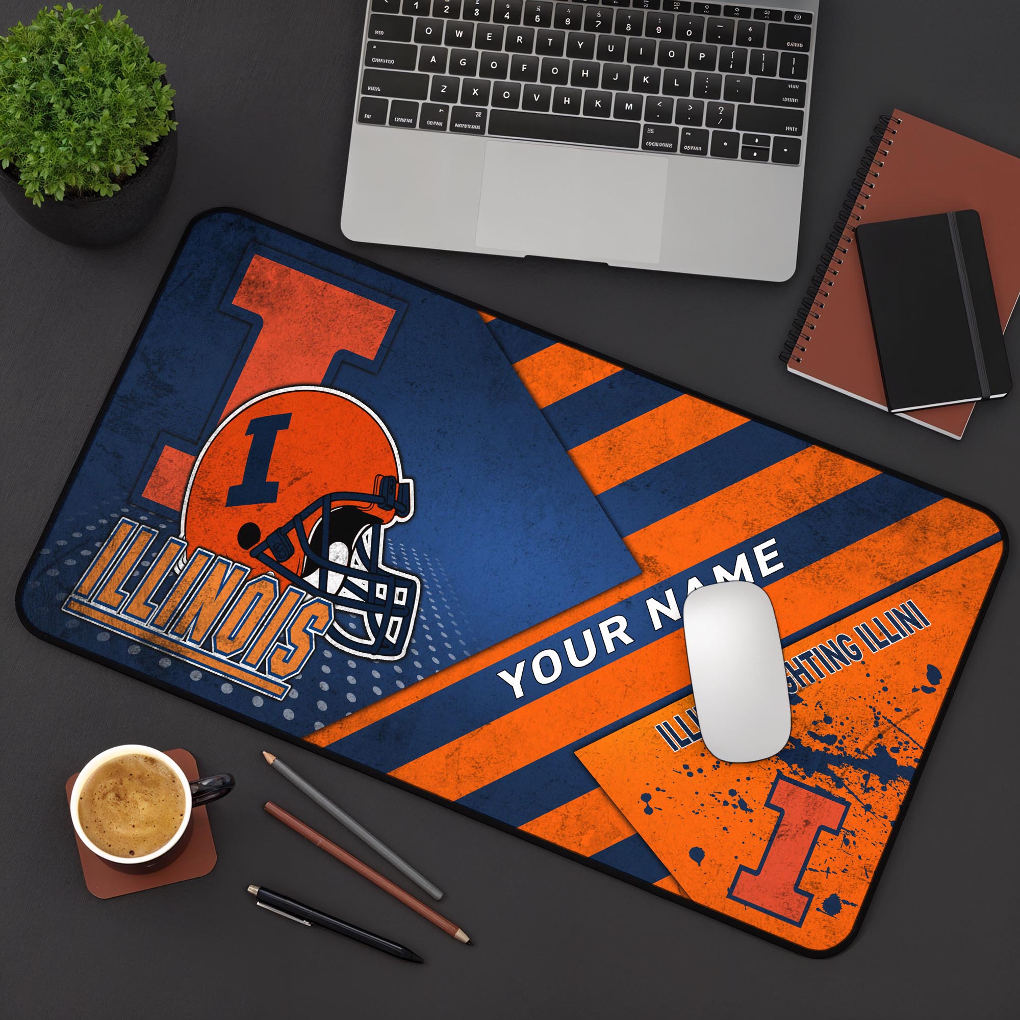 Illinois Fighting Illini 2025 Version Mouse Pad Custom Printed, Sport Team Mouse Pad, Sport Gift For Fans EHIVM-04171879