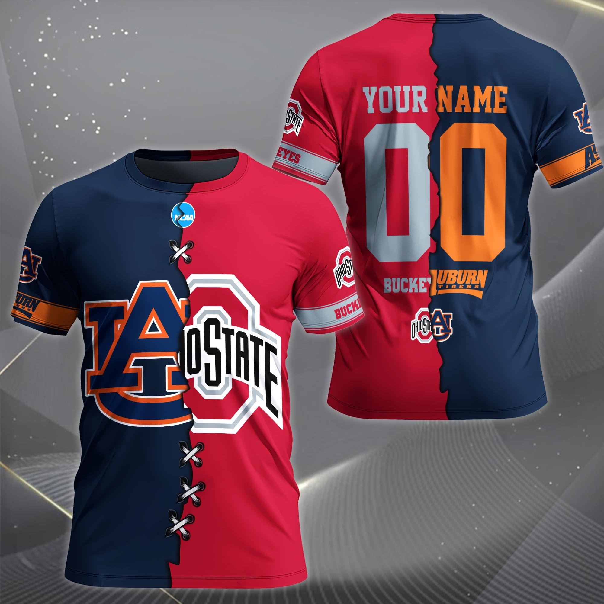 Alternative view of Auburn Tigers House Divided T-shirt Custom Name 2025 Version, Year And Team, Sport Shirts For Fan EHIVM-05032132A