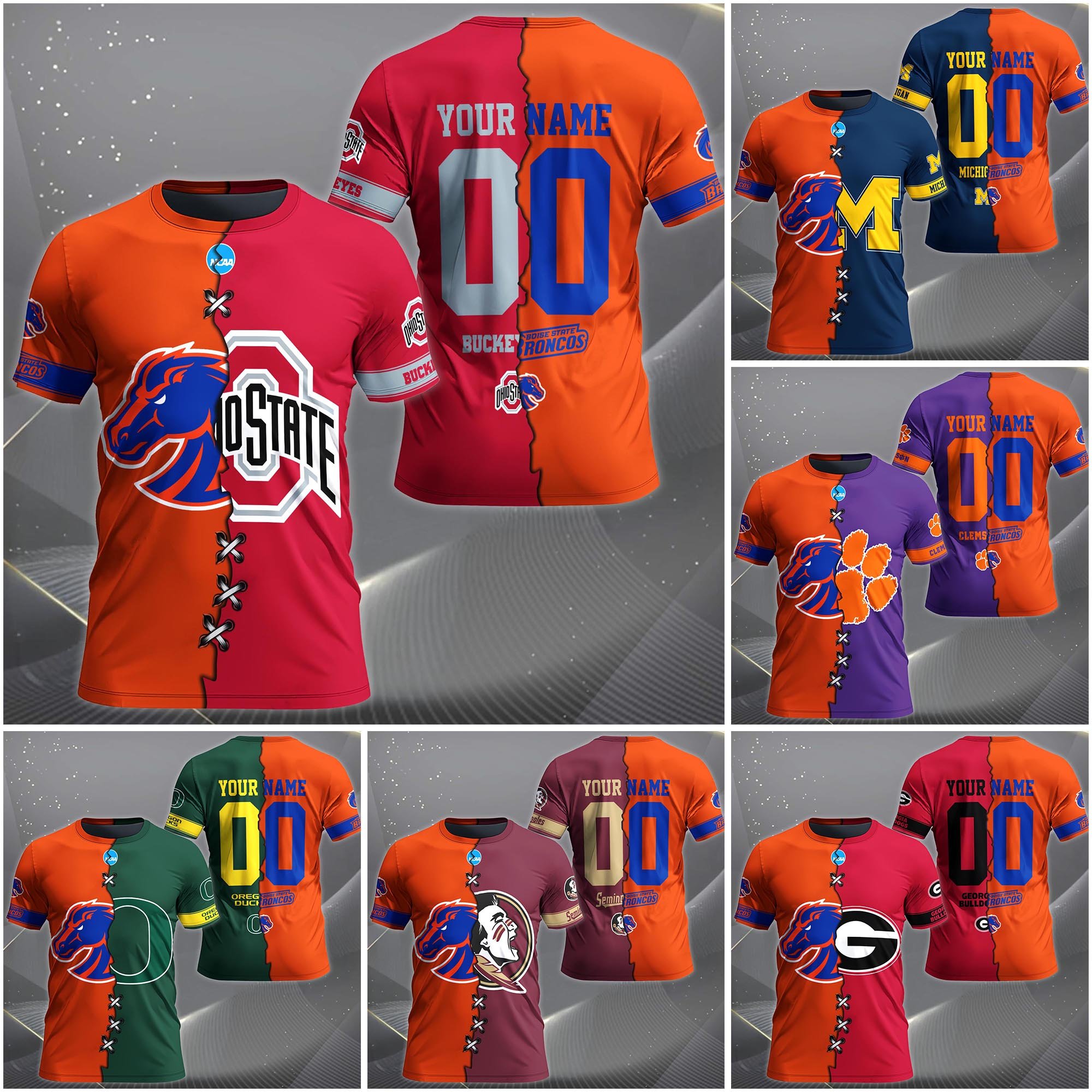 Boise State Broncos House Divided T-shirt Custom Name 2025 Version, Year And Team, Sport Shirts For Fan EHIVM-05032132A