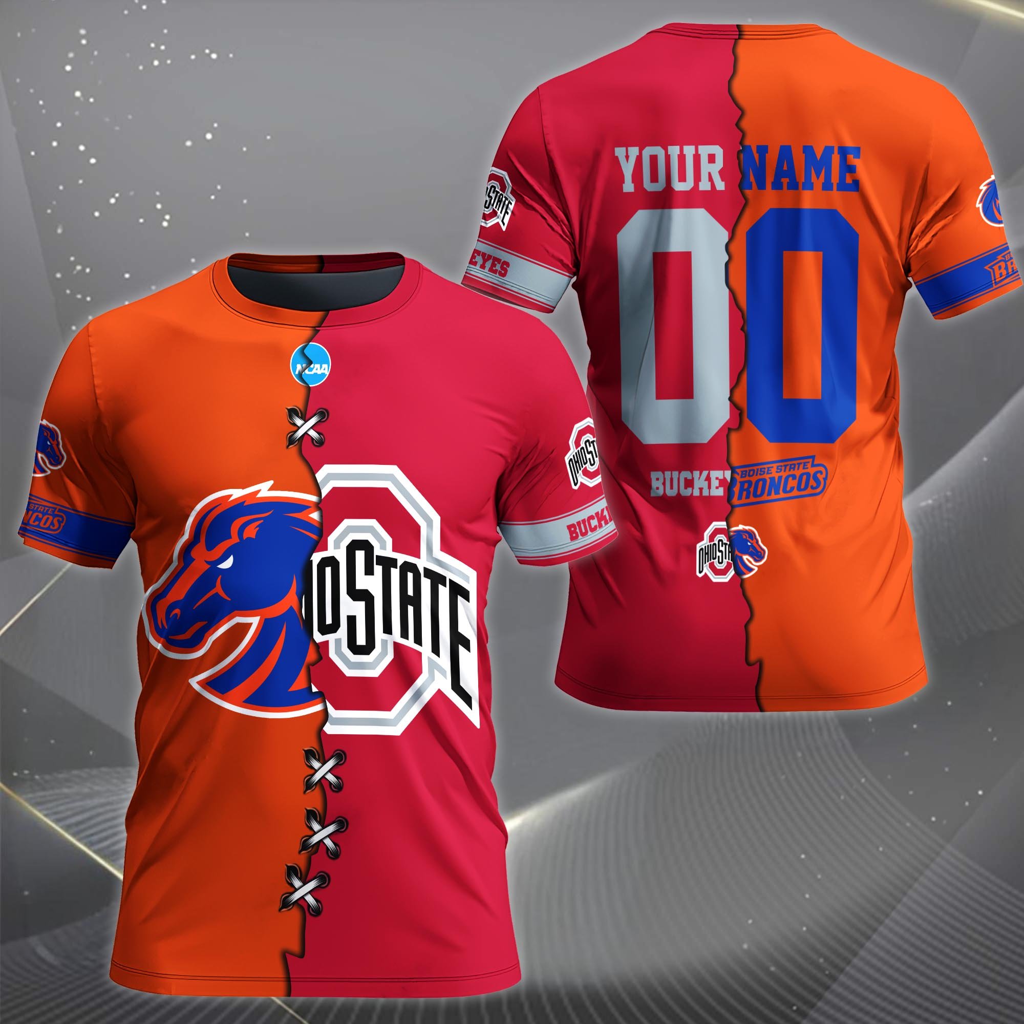 Alternative view of Boise State Broncos House Divided T-shirt Custom Name 2025 Version, Year And Team, Sport Shirts For Fan EHIVM-05032132A