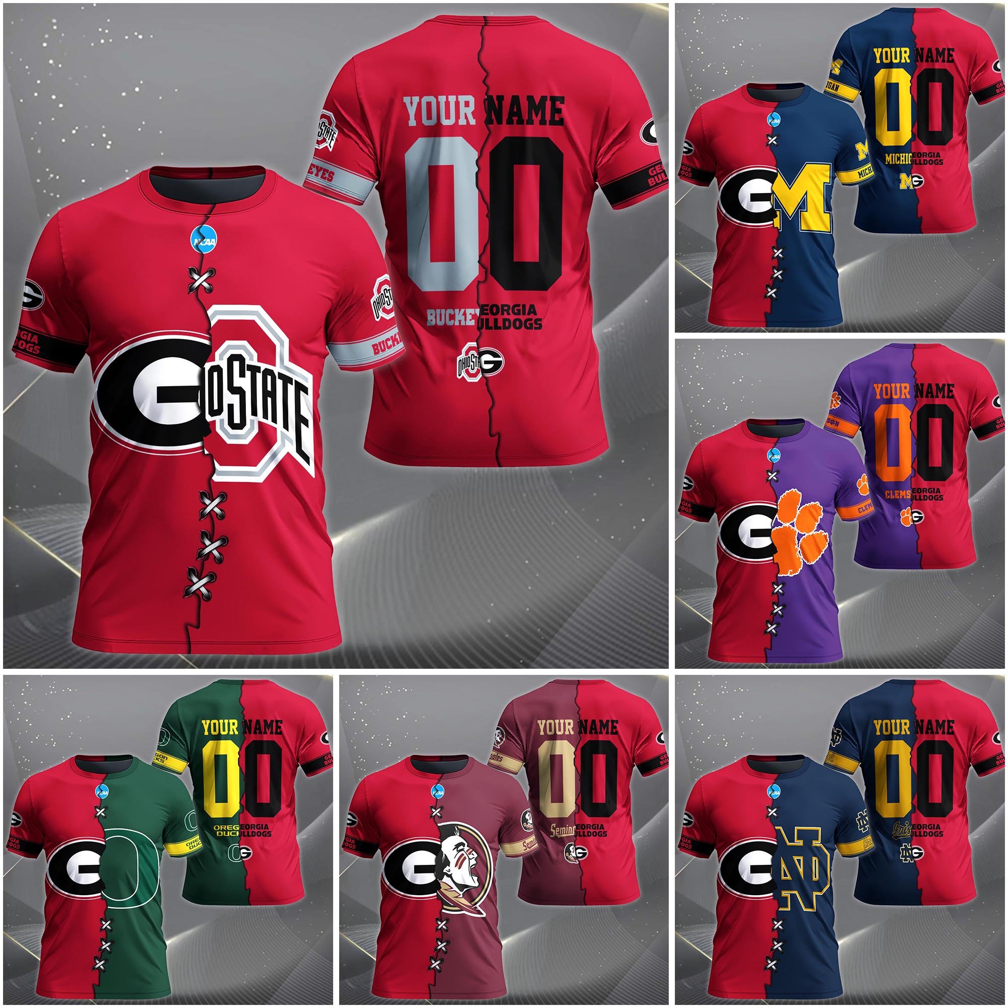 Georgia Bulldogs House Divided T-shirt Custom Name 2025 Version, Year And Team, Sport Shirts For Fan EHIVM-05032132A