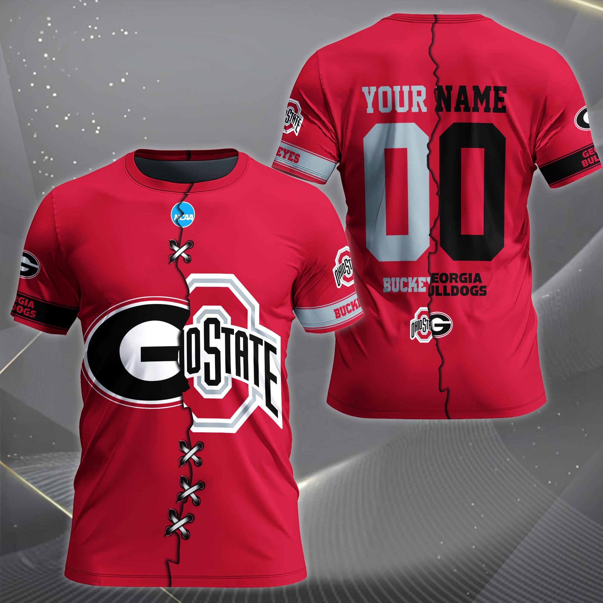 Alternative view of Georgia Bulldogs House Divided T-shirt Custom Name 2025 Version, Year And Team, Sport Shirts For Fan EHIVM-05032132A
