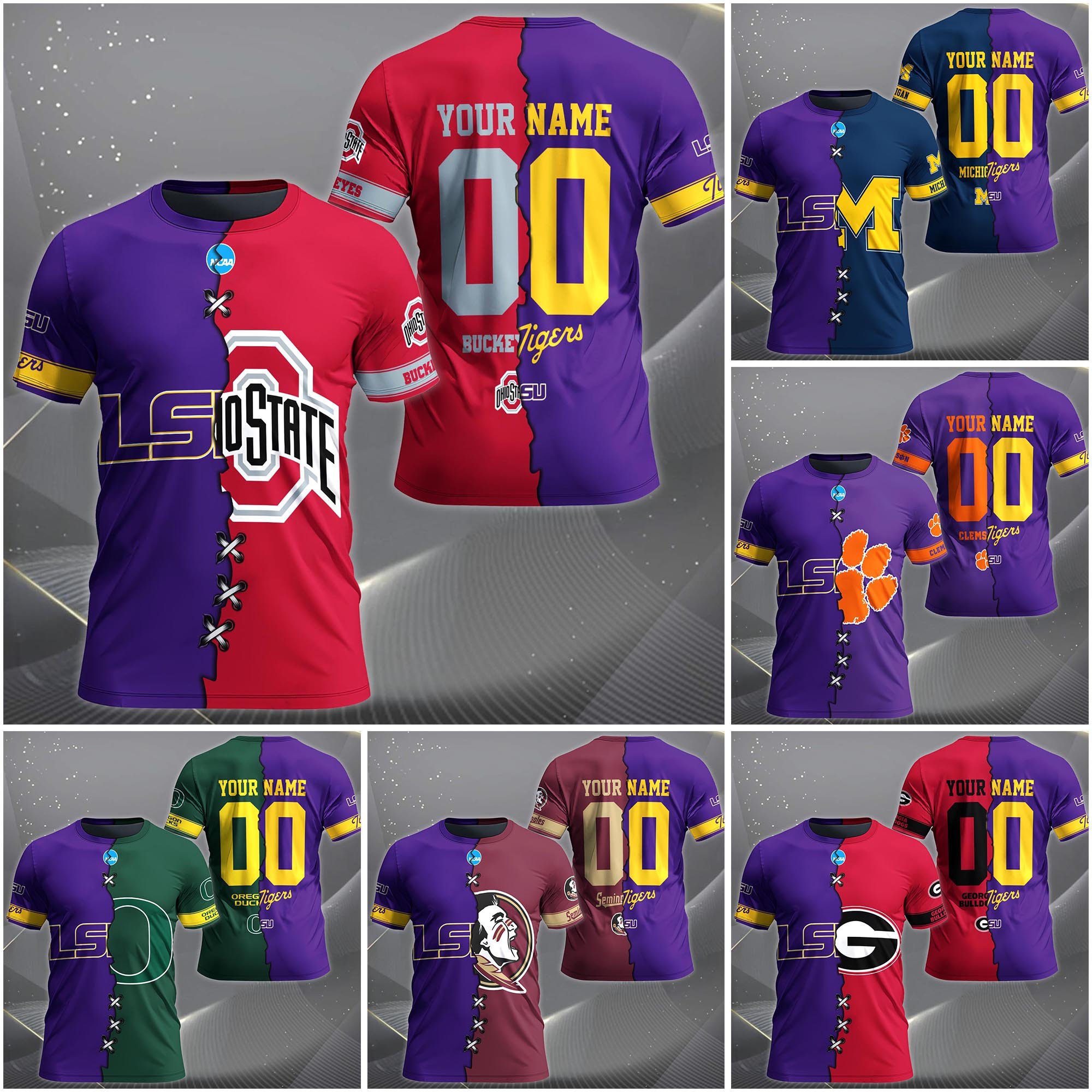 LSU TIGERS House Divided T-shirt Custom Name 2025 Version, Year And Team, Sport Shirts For Fan EHIVM-05032132A