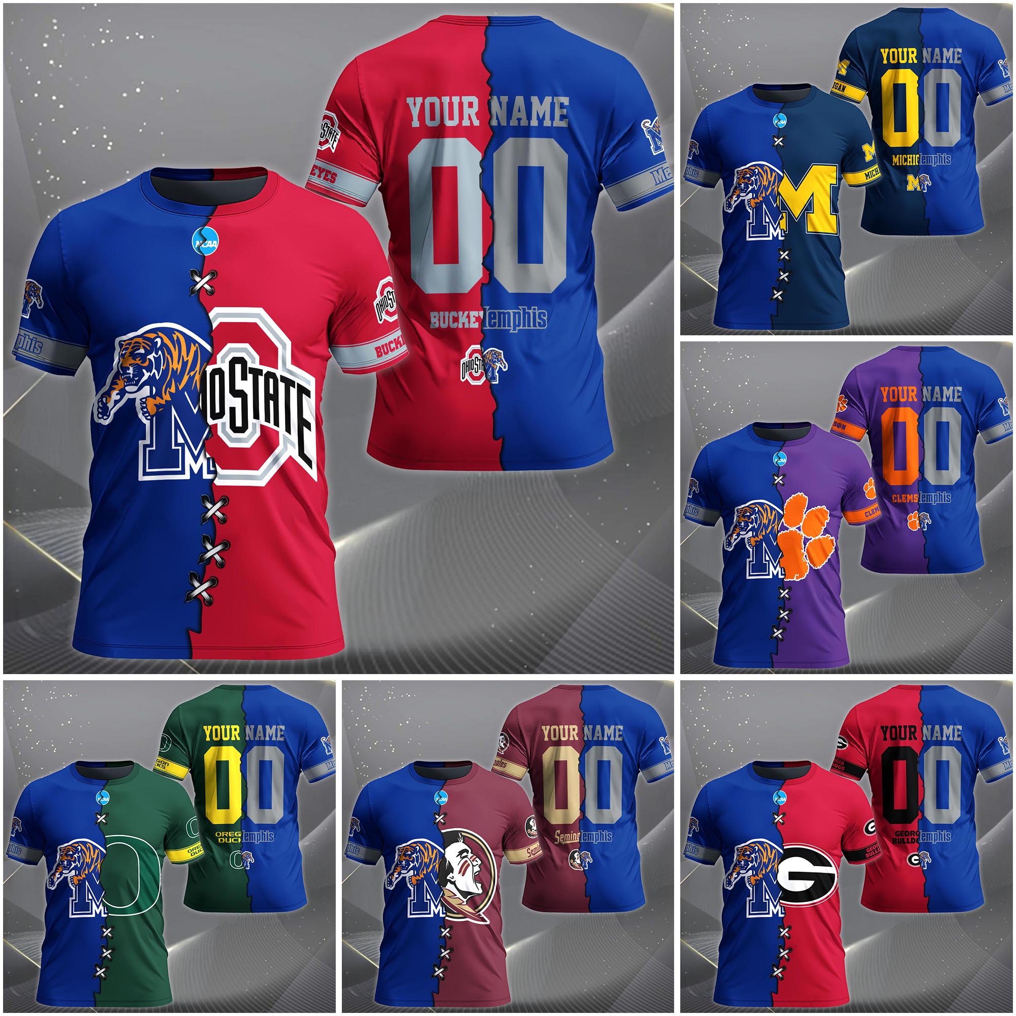 Memphis Tigers House Divided T-shirt Custom Name 2025 Version, Year And Team, Sport Shirts For Fan EHIVM-05032132A