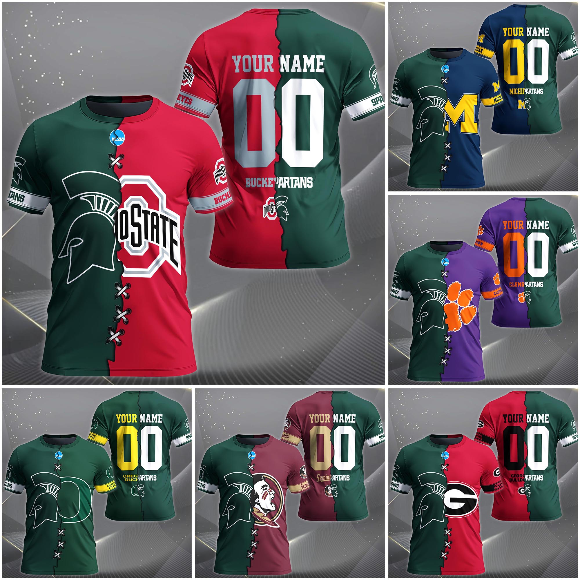 Michigan State Spartans House Divided T-shirt Custom Name 2025 Version, Year And Team, Sport Shirts For Fan EHIVM-05032132A