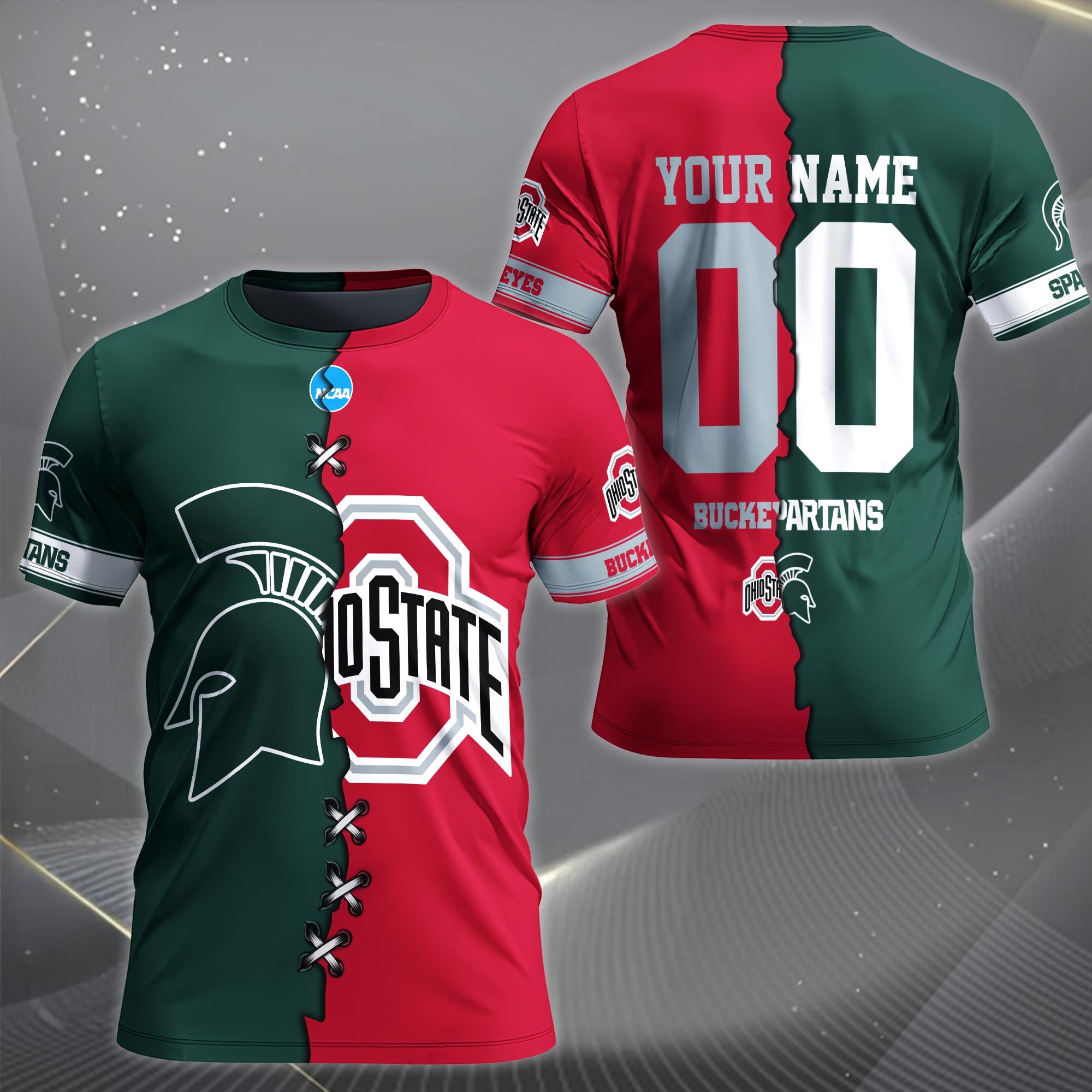 Alternative view of Michigan State Spartans House Divided T-shirt Custom Name 2025 Version, Year And Team, Sport Shirts For Fan EHIVM-05032132A