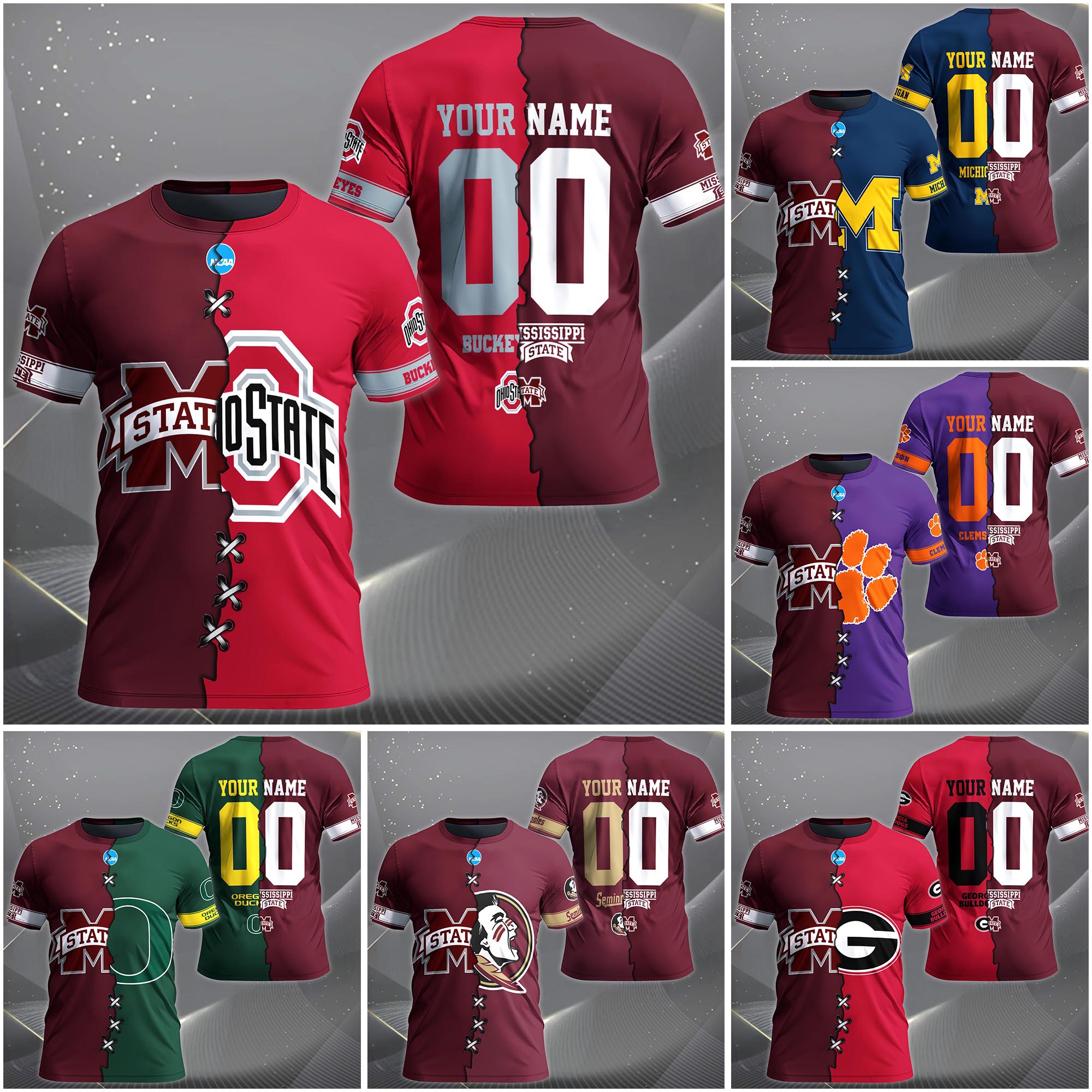 Mississippi State Bulldogs House Divided T-shirt Custom Name 2025 Version, Year And Team, Sport Shirts For Fan EHIVM-05032132A