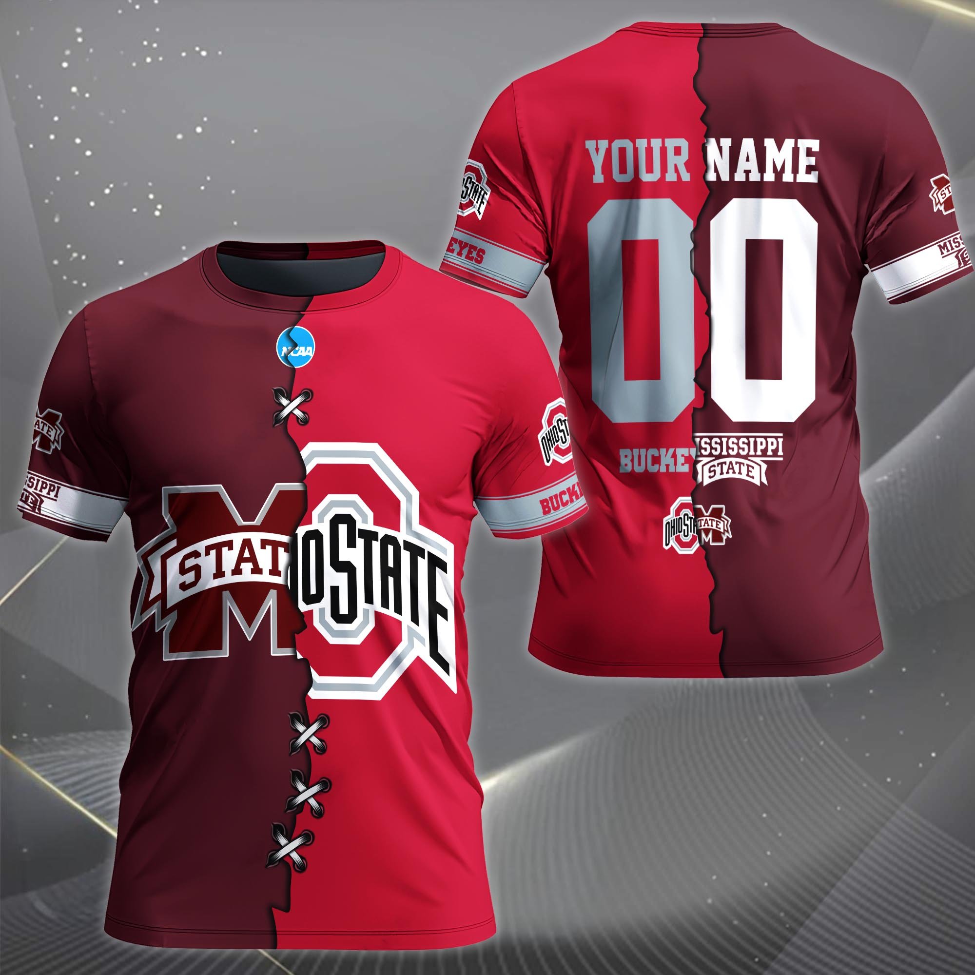 Alternative view of Mississippi State Bulldogs House Divided T-shirt Custom Name 2025 Version, Year And Team, Sport Shirts For Fan EHIVM-05032132A