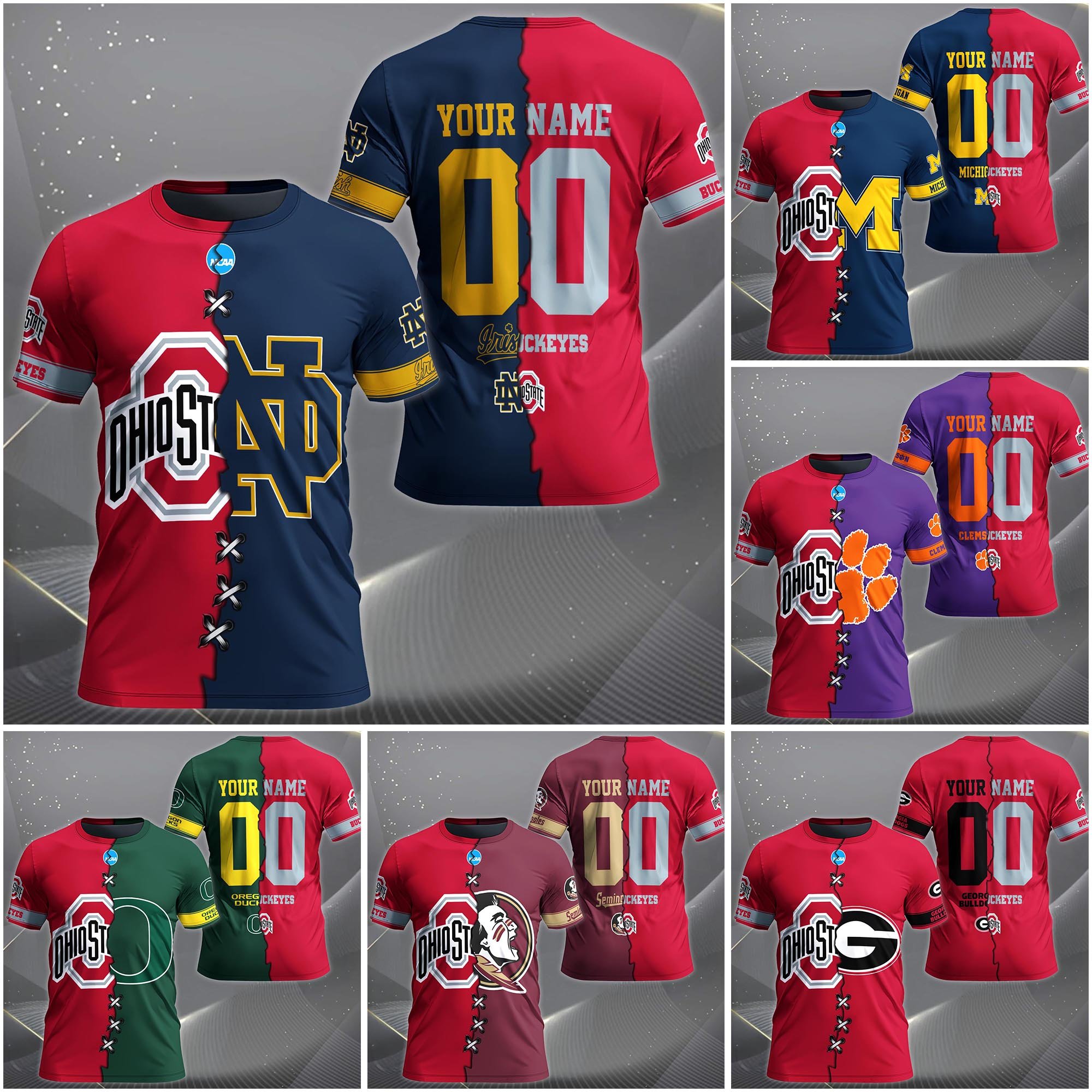 Ohio State Buckeyes House Divided T-shirt Custom Name 2025 Version, Year And Team, Sport Shirts For Fan EHIVM-05032132A