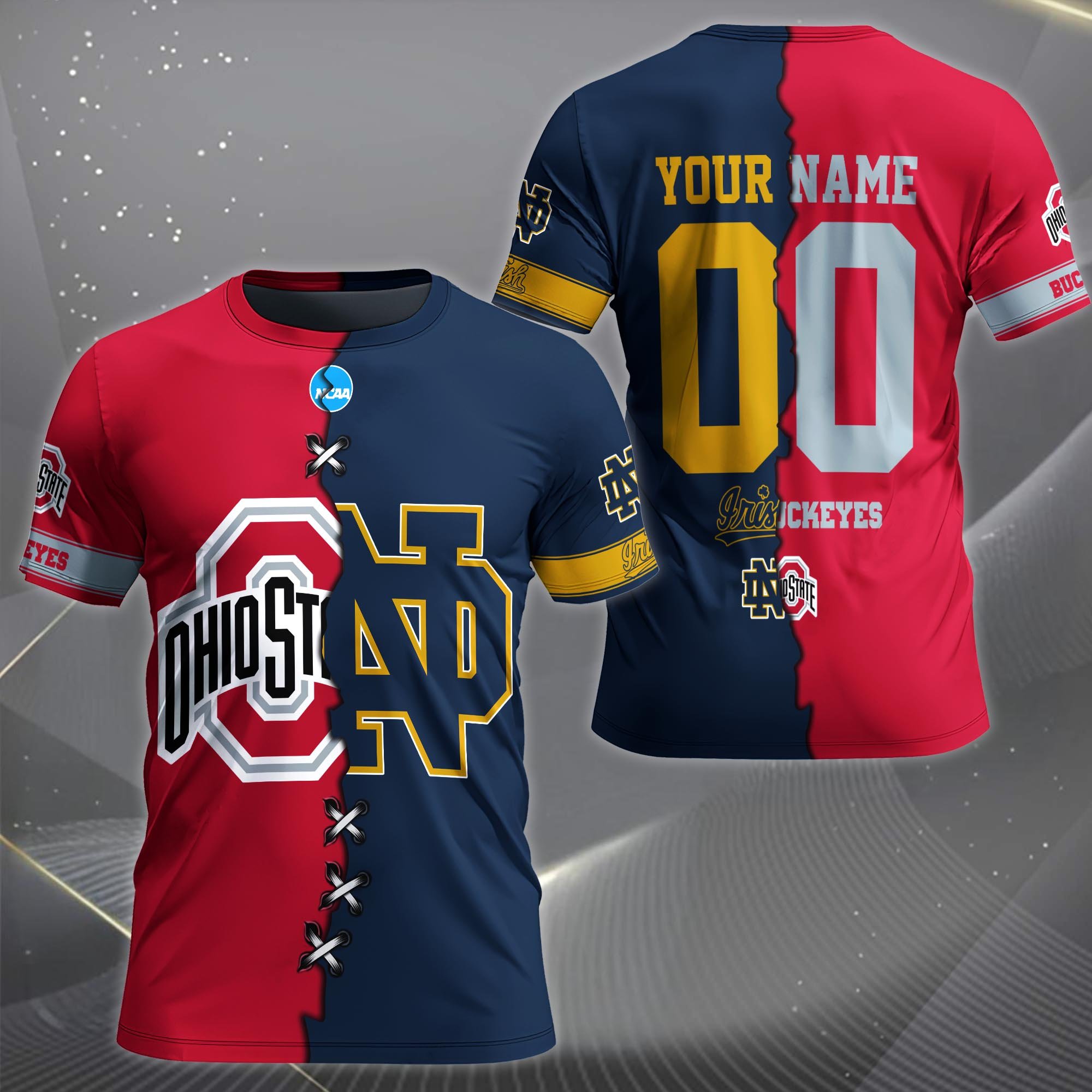 Alternative view of Ohio State Buckeyes House Divided T-shirt Custom Name 2025 Version, Year And Team, Sport Shirts For Fan EHIVM-05032132A