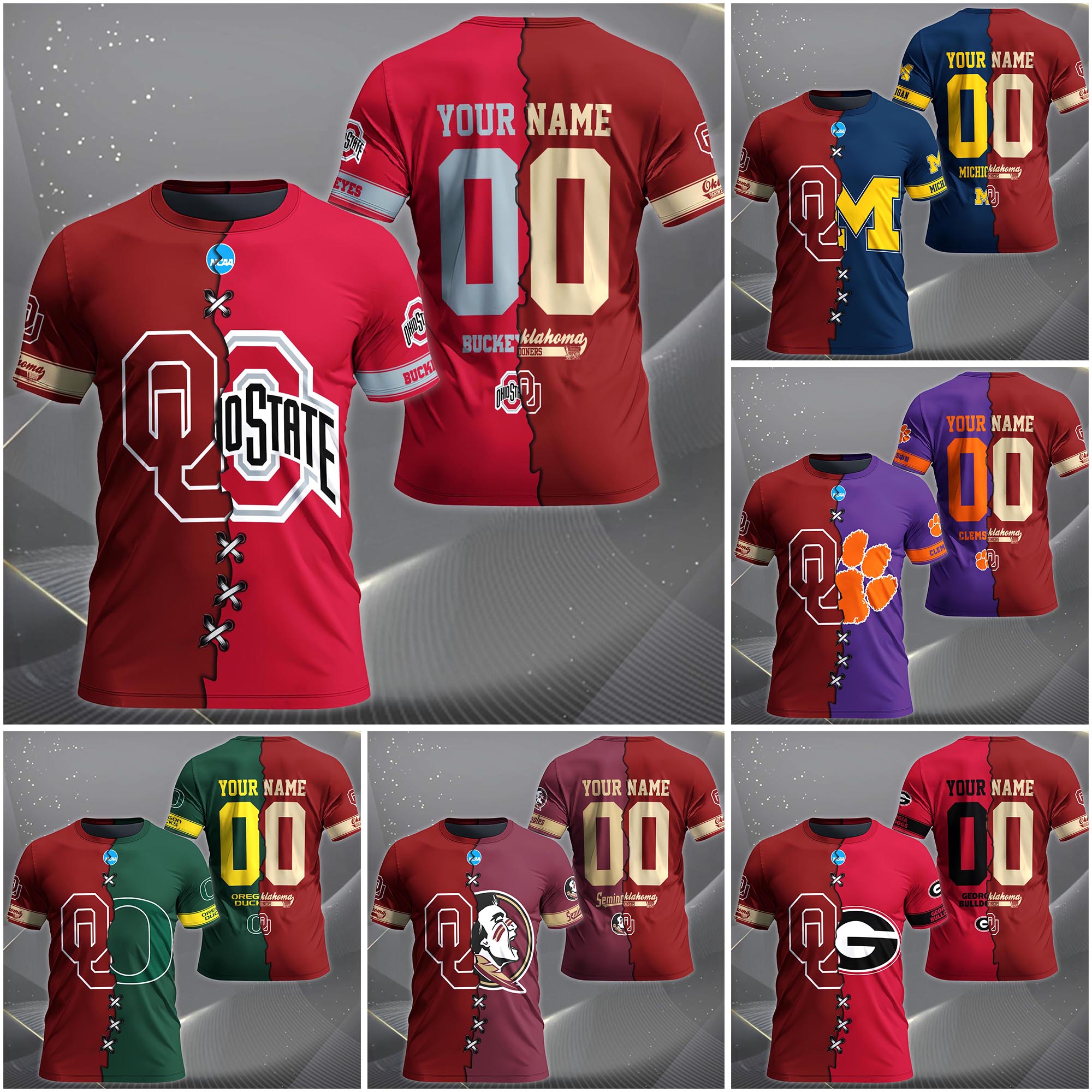 Oklahoma Sooners House Divided T-shirt Custom Name 2025 Version, Year And Team, Sport Shirts For Fan EHIVM-05032132A