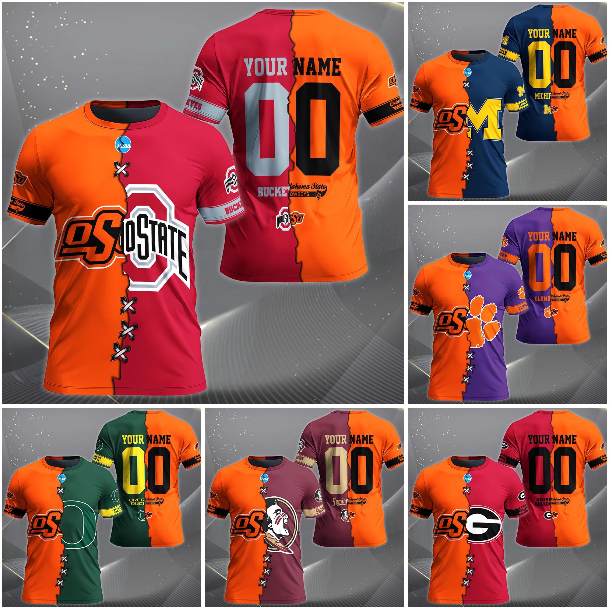 Oklahoma State Cowboys House Divided T-shirt Custom Name 2025 Version, Year And Team, Sport Shirts For Fan EHIVM-05032132A