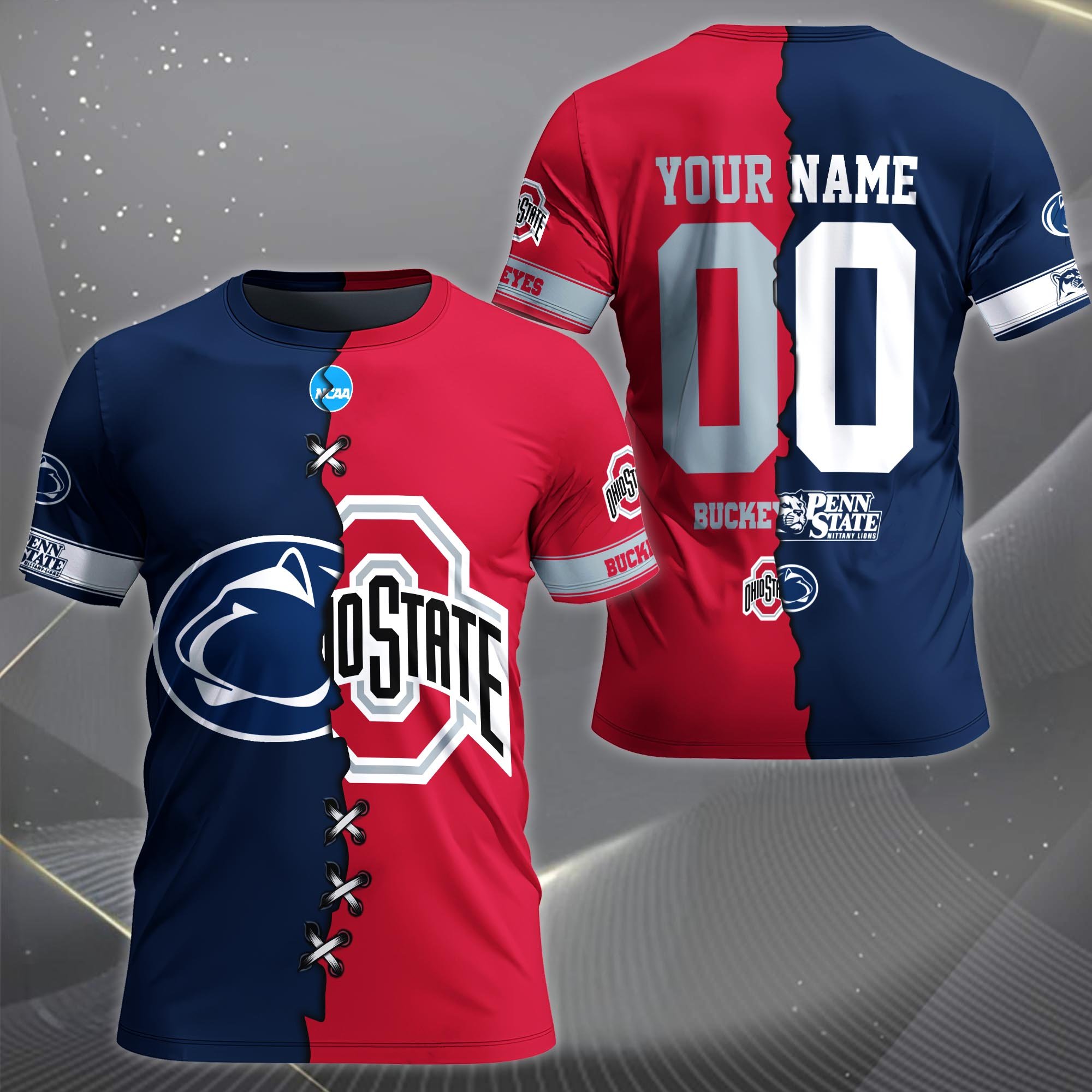 Alternative view of Penn State Nittany Lions House Divided T-shirt Custom Name 2025 Version, Year And Team, Sport Shirts For Fan EHIVM-05032132A
