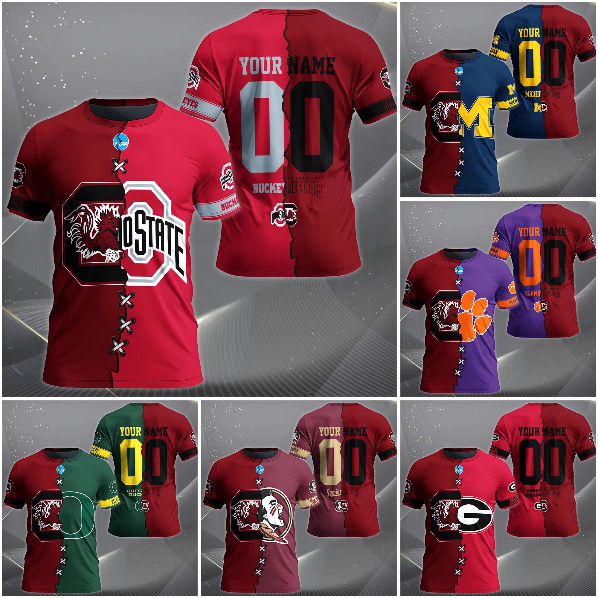 South Carolina Gamecocks House Divided T-shirt Custom Name 2025 Version, Year And Team, Sport Shirts For Fan EHIVM-05032132A