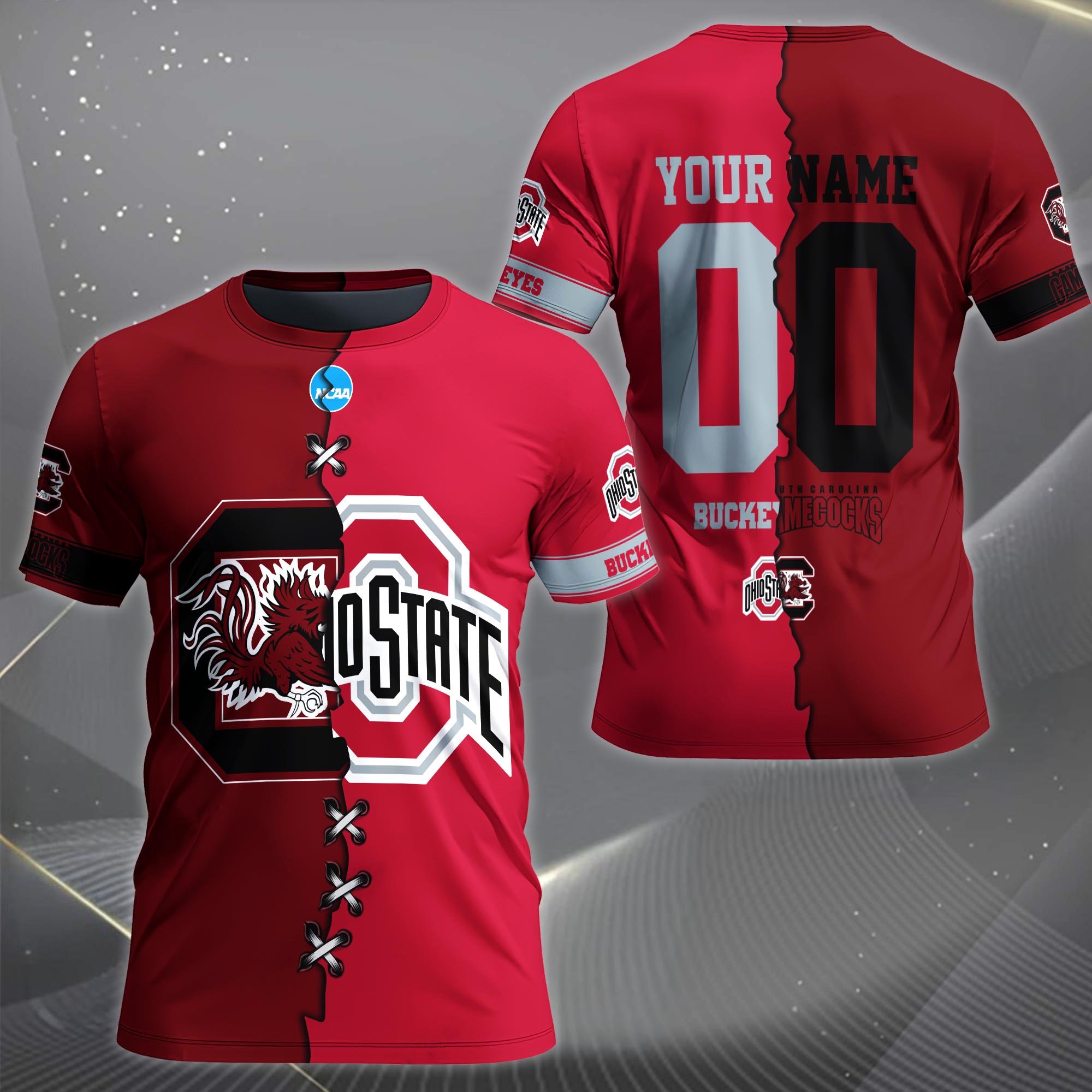 Alternative view of South Carolina Gamecocks House Divided T-shirt Custom Name 2025 Version, Year And Team, Sport Shirts For Fan EHIVM-05032132A