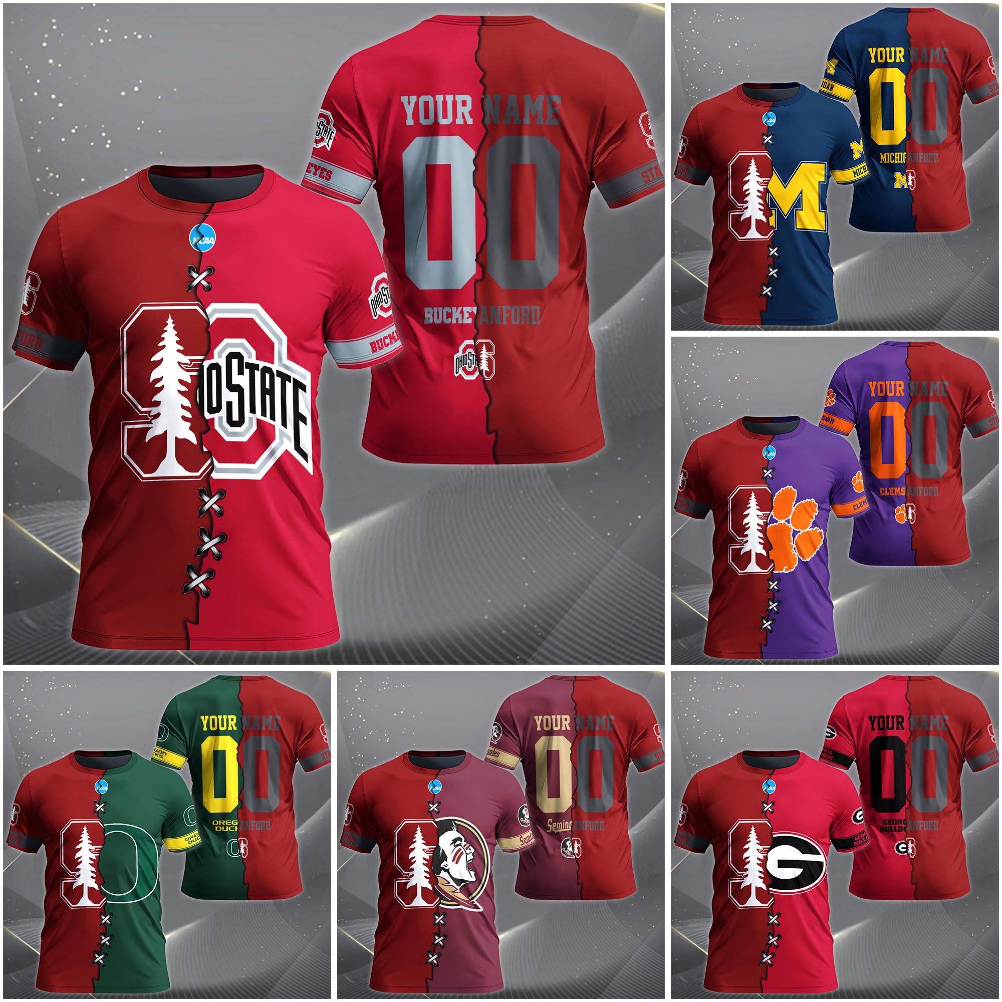 Stanford Cardinal House Divided T-shirt Custom Name 2025 Version, Year And Team, Sport Shirts For Fan EHIVM-05032132A