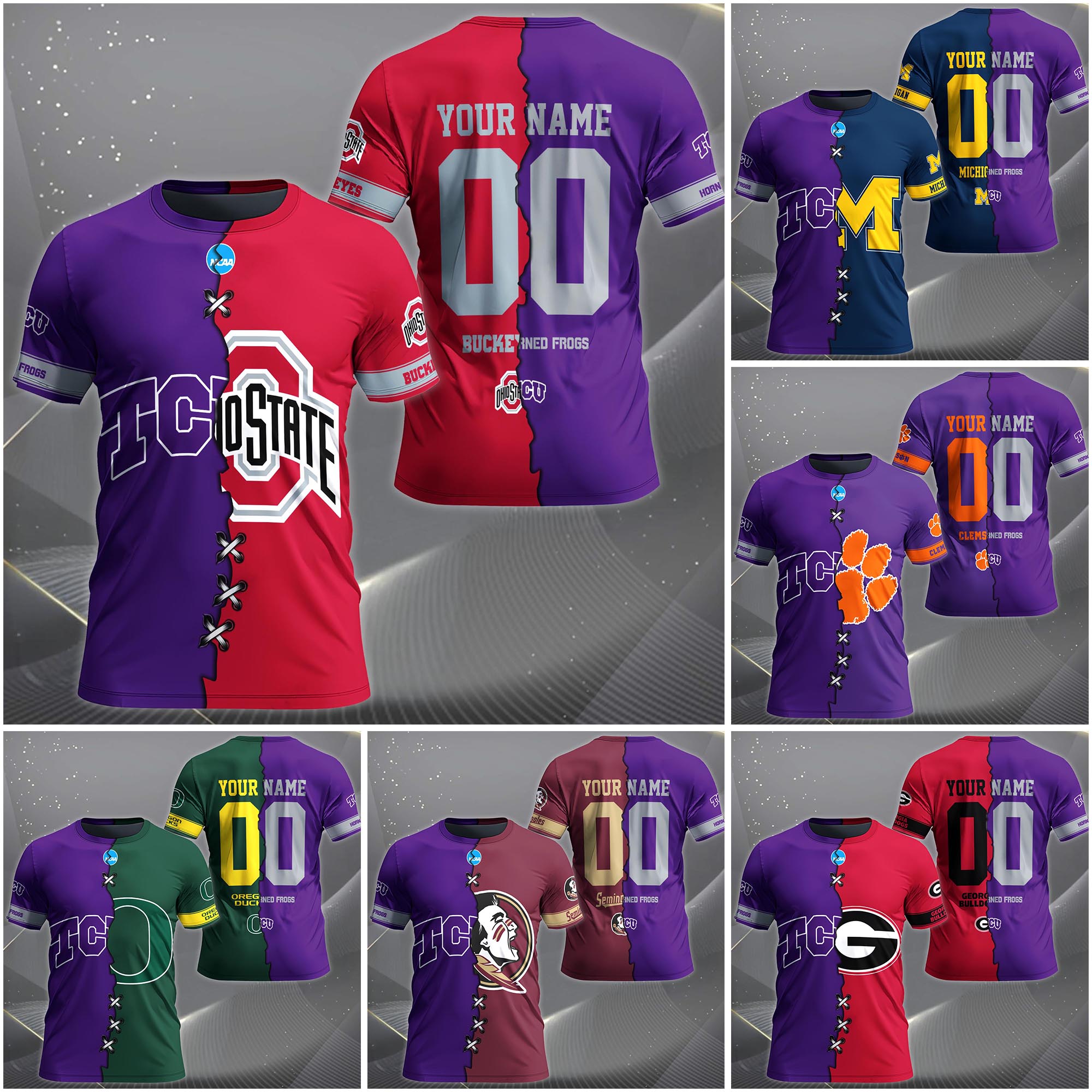 TCU Horned Frogs House Divided T-shirt Custom Name 2025 Version, Year And Team, Sport Shirts For Fan EHIVM-05032132A