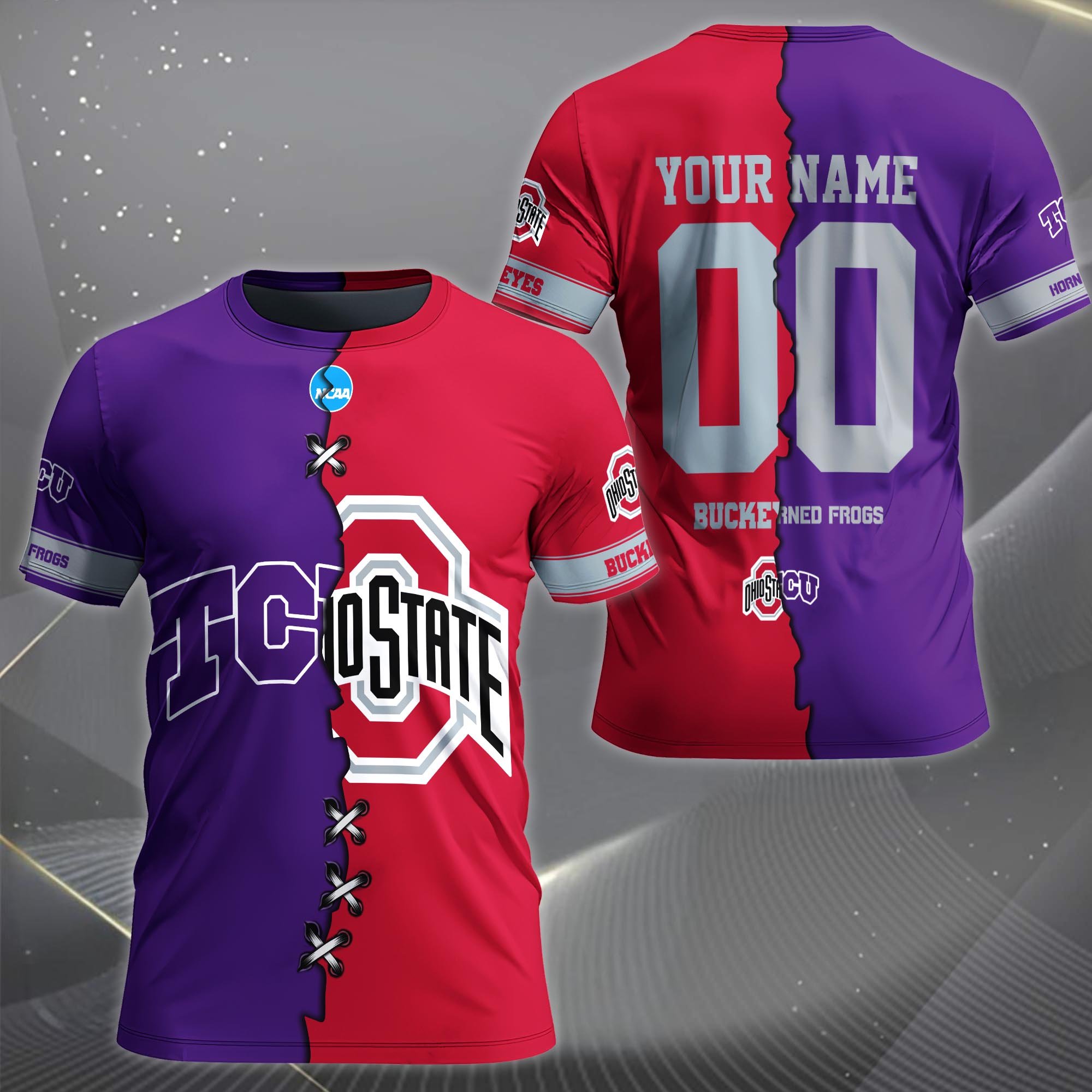 Alternative view of TCU Horned Frogs House Divided T-shirt Custom Name 2025 Version, Year And Team, Sport Shirts For Fan EHIVM-05032132A