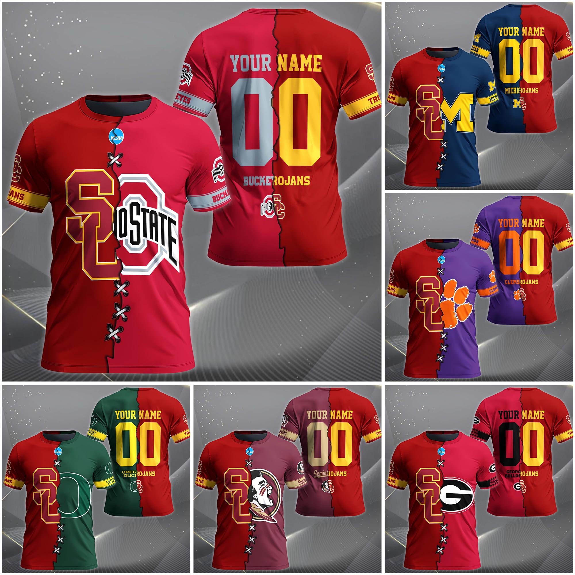 USC Trojans House Divided T-shirt Custom Name 2025 Version, Year And Team, Sport Shirts For Fan EHIVM-05032132A