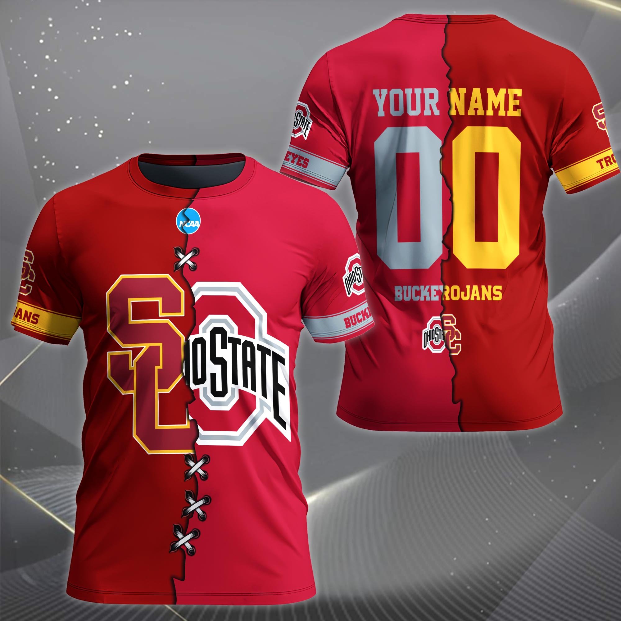 Alternative view of USC Trojans House Divided T-shirt Custom Name 2025 Version, Year And Team, Sport Shirts For Fan EHIVM-05032132A