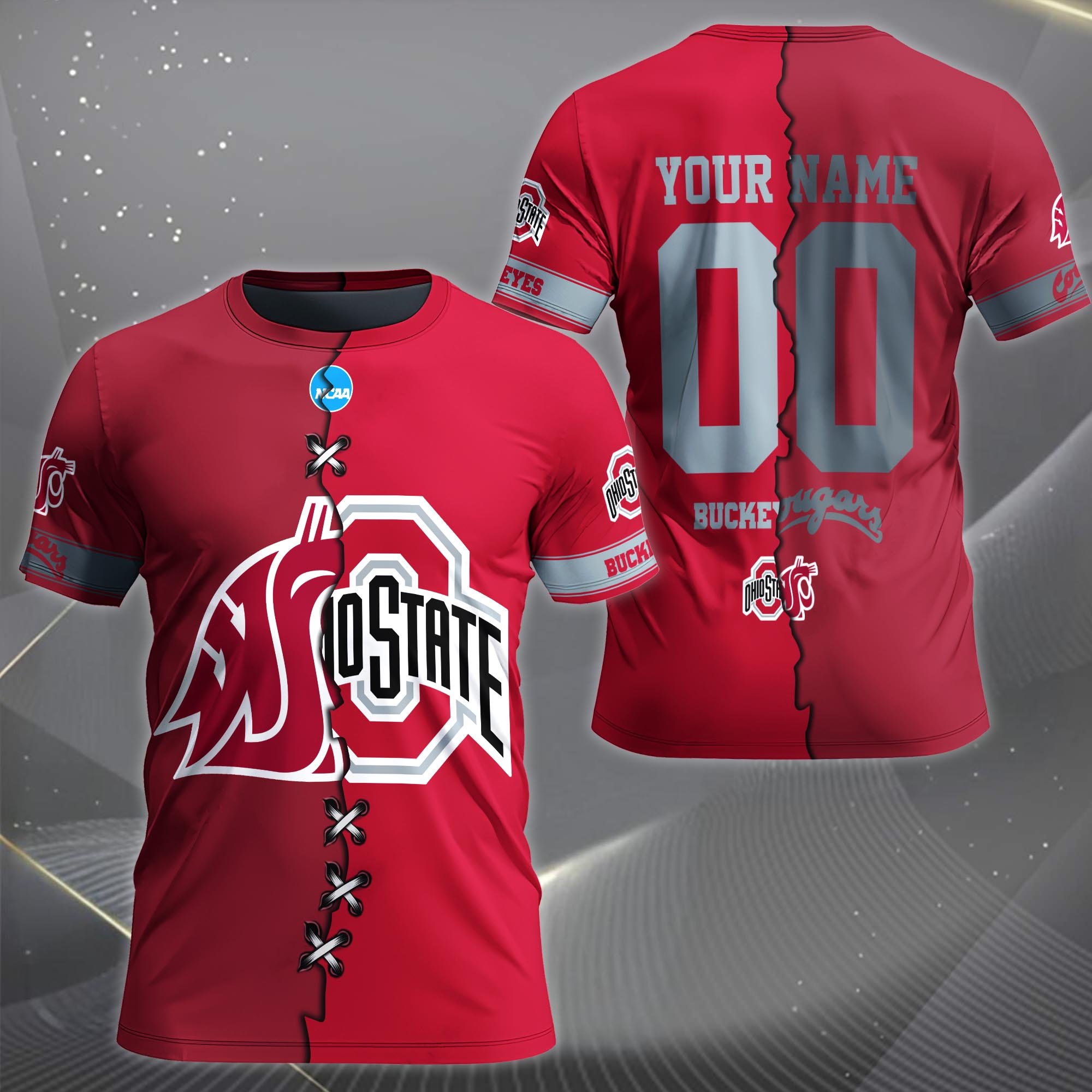 Alternative view of Washington State Cougars House Divided T-shirt Custom Name 2025 Version, Year And Team, Sport Shirts For Fan EHIVM-05032132A