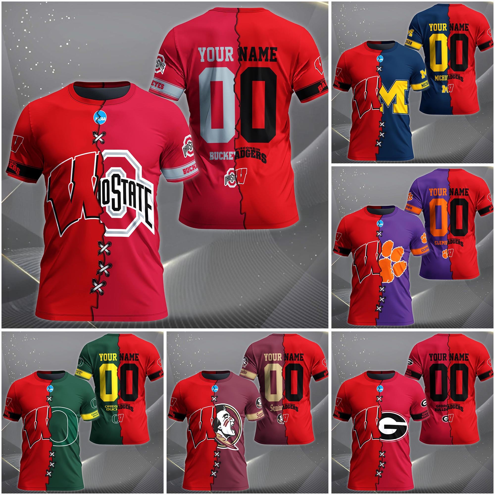Wisconsin Badgers House Divided T-shirt Custom Name 2025 Version, Year And Team, Sport Shirts For Fan EHIVM-05032132A