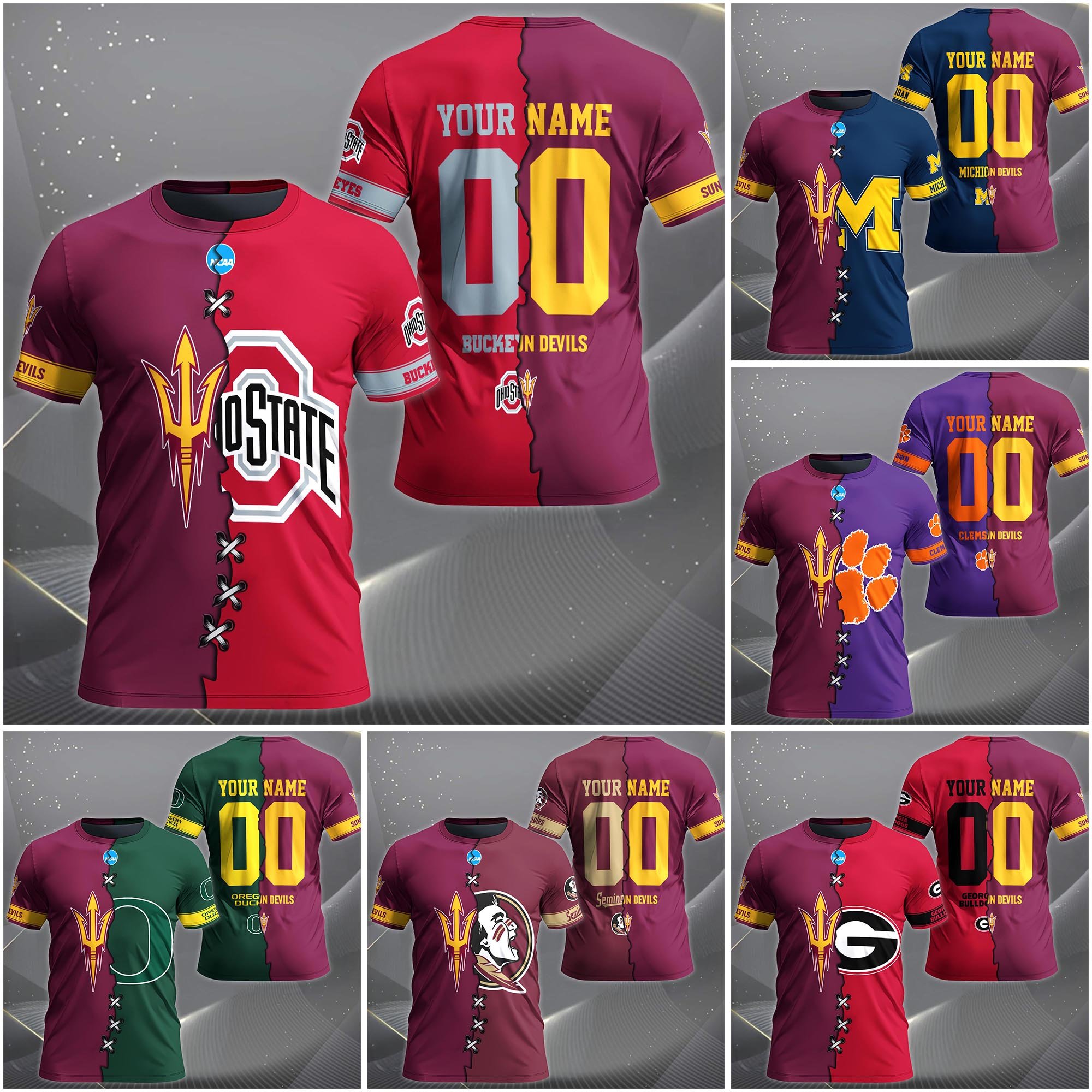 Arizona State Sun Devils House Divided T-shirt Custom Name 2025 Version, Year And Team, Sport Shirts For Fan EHIVM-05032132A