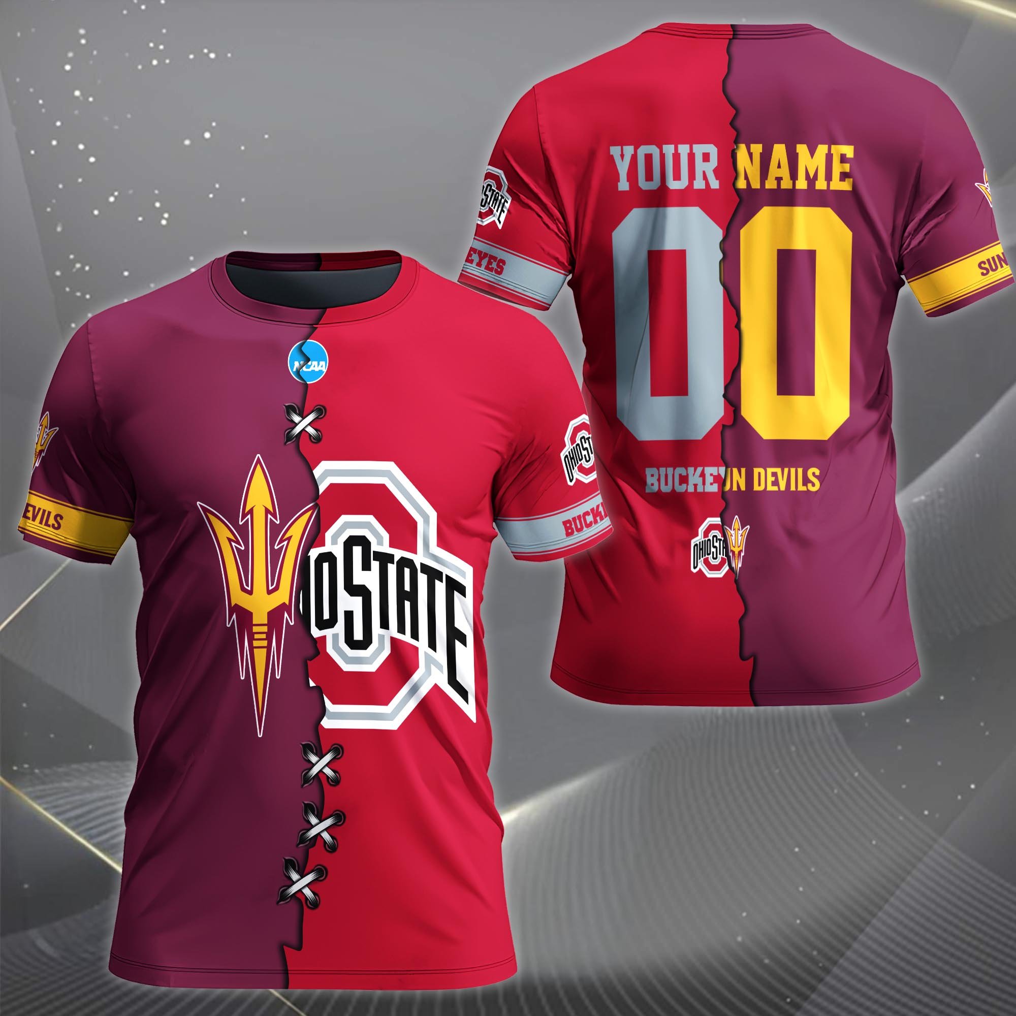 Alternative view of Arizona State Sun Devils House Divided T-shirt Custom Name 2025 Version, Year And Team, Sport Shirts For Fan EHIVM-05032132A