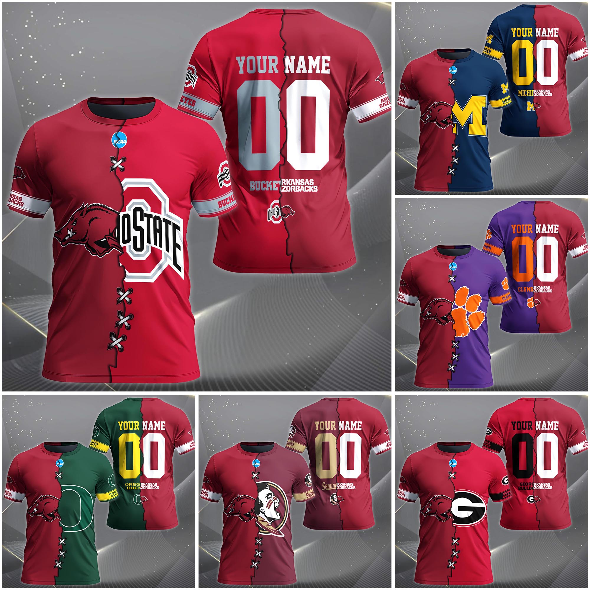 Arkansas Razorbacks House Divided T-shirt Custom Name 2025 Version, Year And Team, Sport Shirts For Fan EHIVM-05032132A