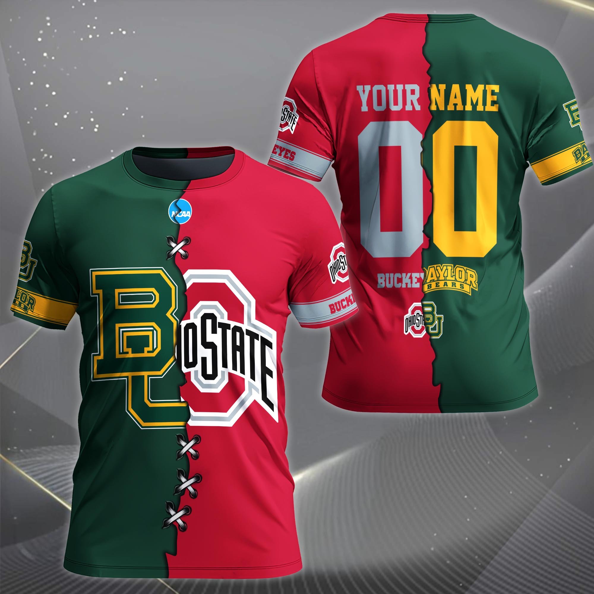 Alternative view of Baylor Bears House Divided T-shirt Custom Name 2025 Version, Year And Team, Sport Shirts For Fan EHIVM-05032132A