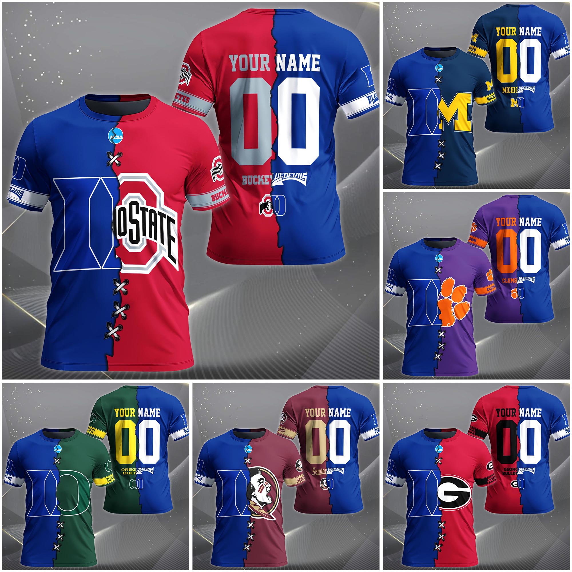 Duke Blue Devils House Divided T-shirt Custom Name 2025 Version, Year And Team, Sport Shirts For Fan EHIVM-05032132A