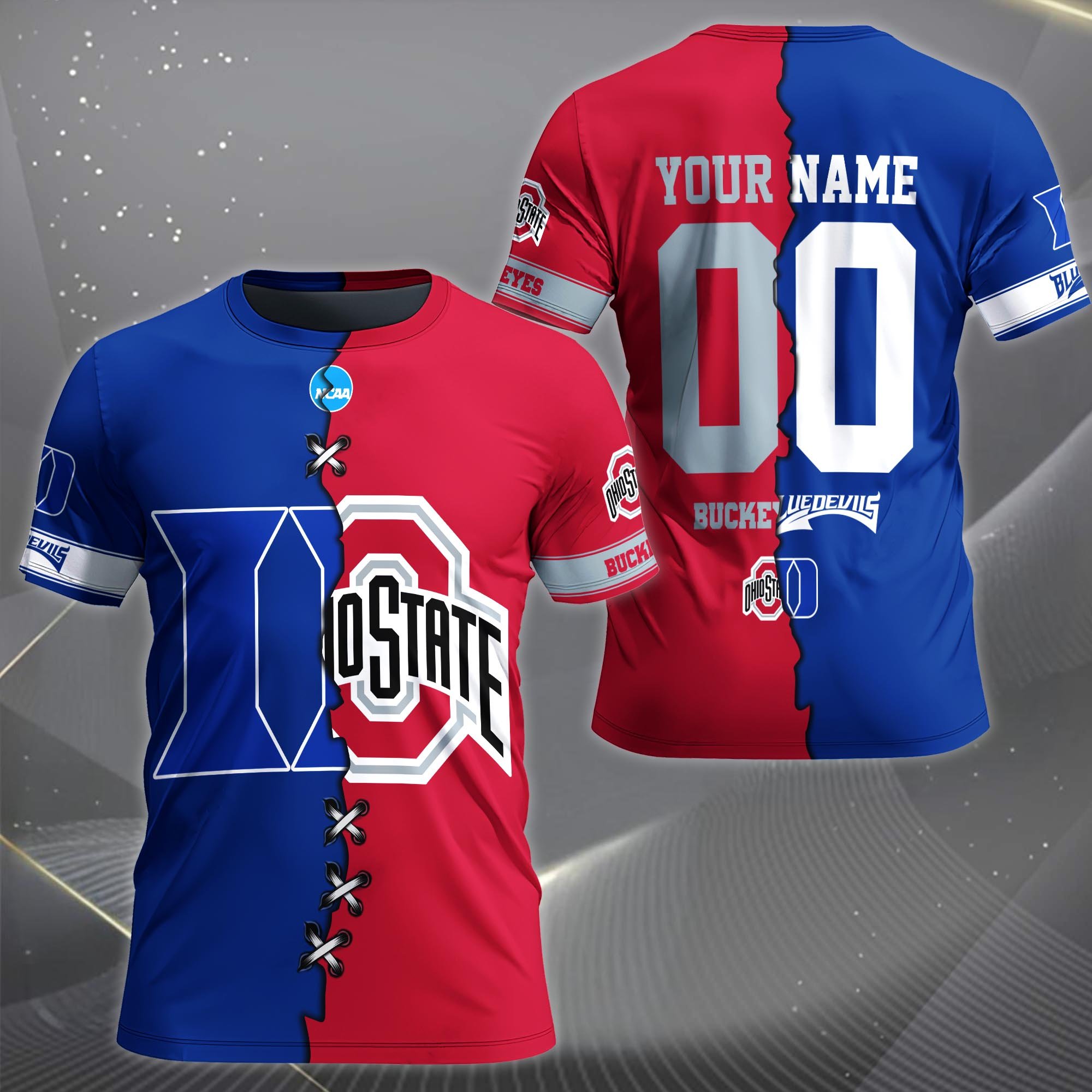 Alternative view of Duke Blue Devils House Divided T-shirt Custom Name 2025 Version, Year And Team, Sport Shirts For Fan EHIVM-05032132A