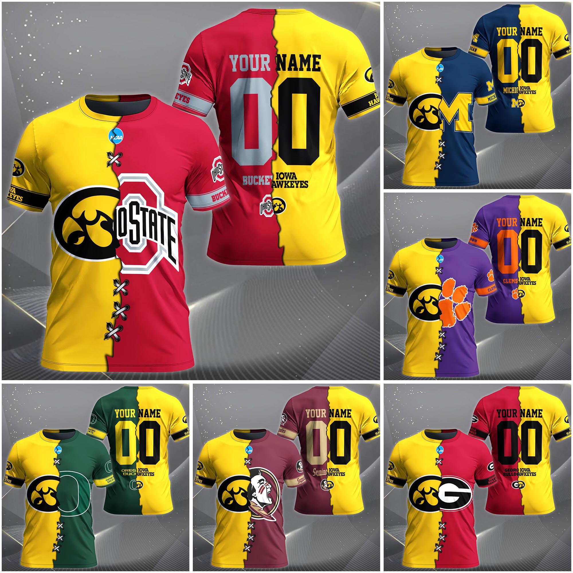 Iowa Hawkeyes House Divided T-shirt Custom Name 2025 Version, Year And Team, Sport Shirts For Fan EHIVM-05032132A