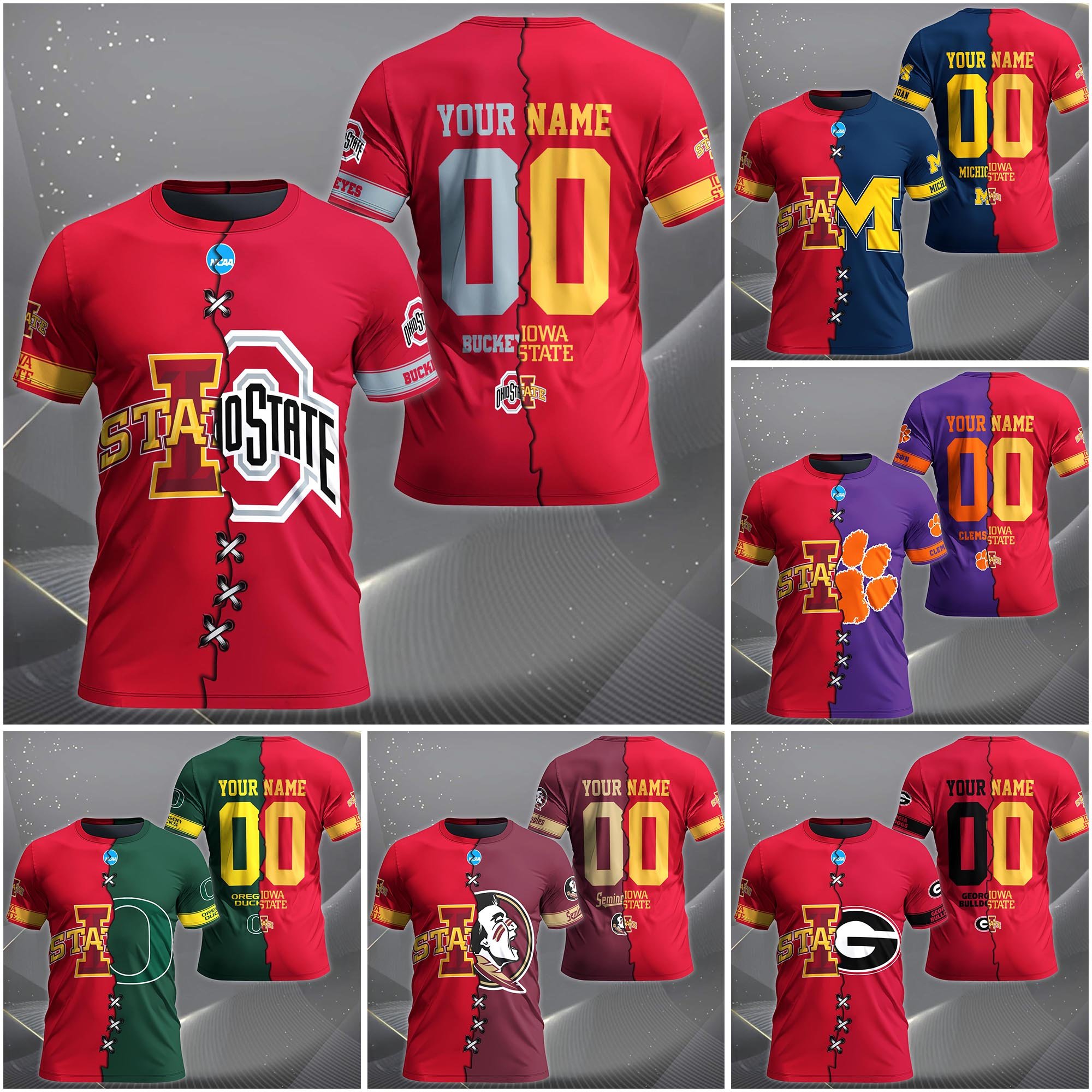 Iowa State Cyclones House Divided T-shirt Custom Name 2025 Version, Year And Team, Sport Shirts For Fan EHIVM-05032132A