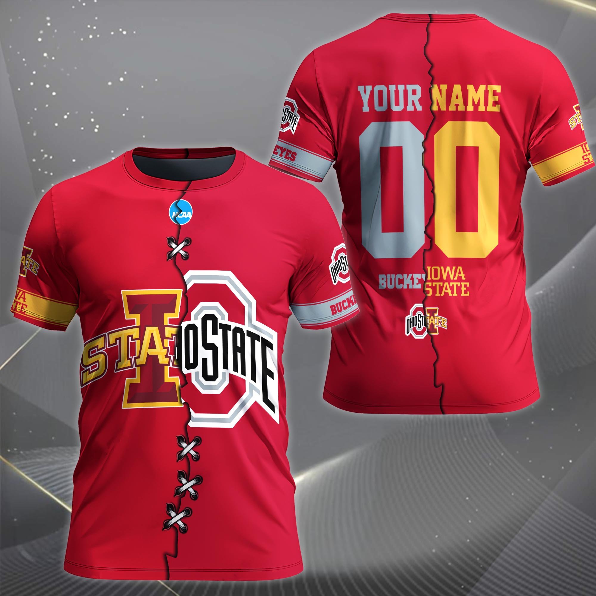 Alternative view of Iowa State Cyclones House Divided T-shirt Custom Name 2025 Version, Year And Team, Sport Shirts For Fan EHIVM-05032132A
