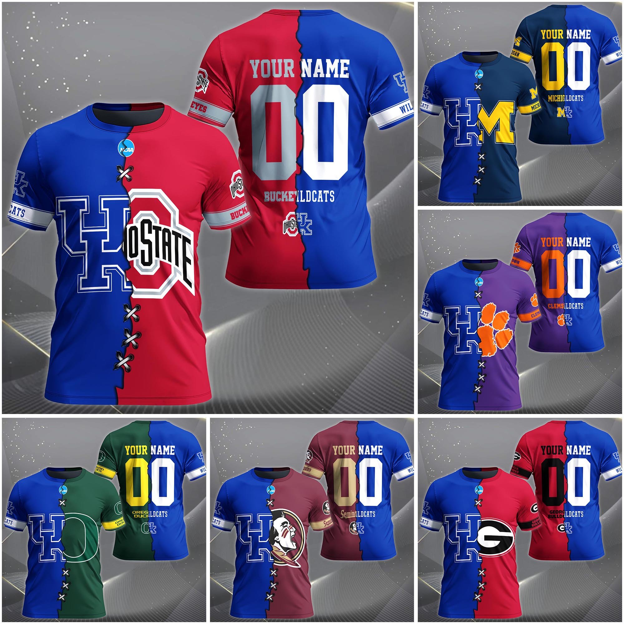 Kentucky Wildcats House Divided T-shirt Custom Name 2025 Version, Year And Team, Sport Shirts For Fan EHIVM-05032132A