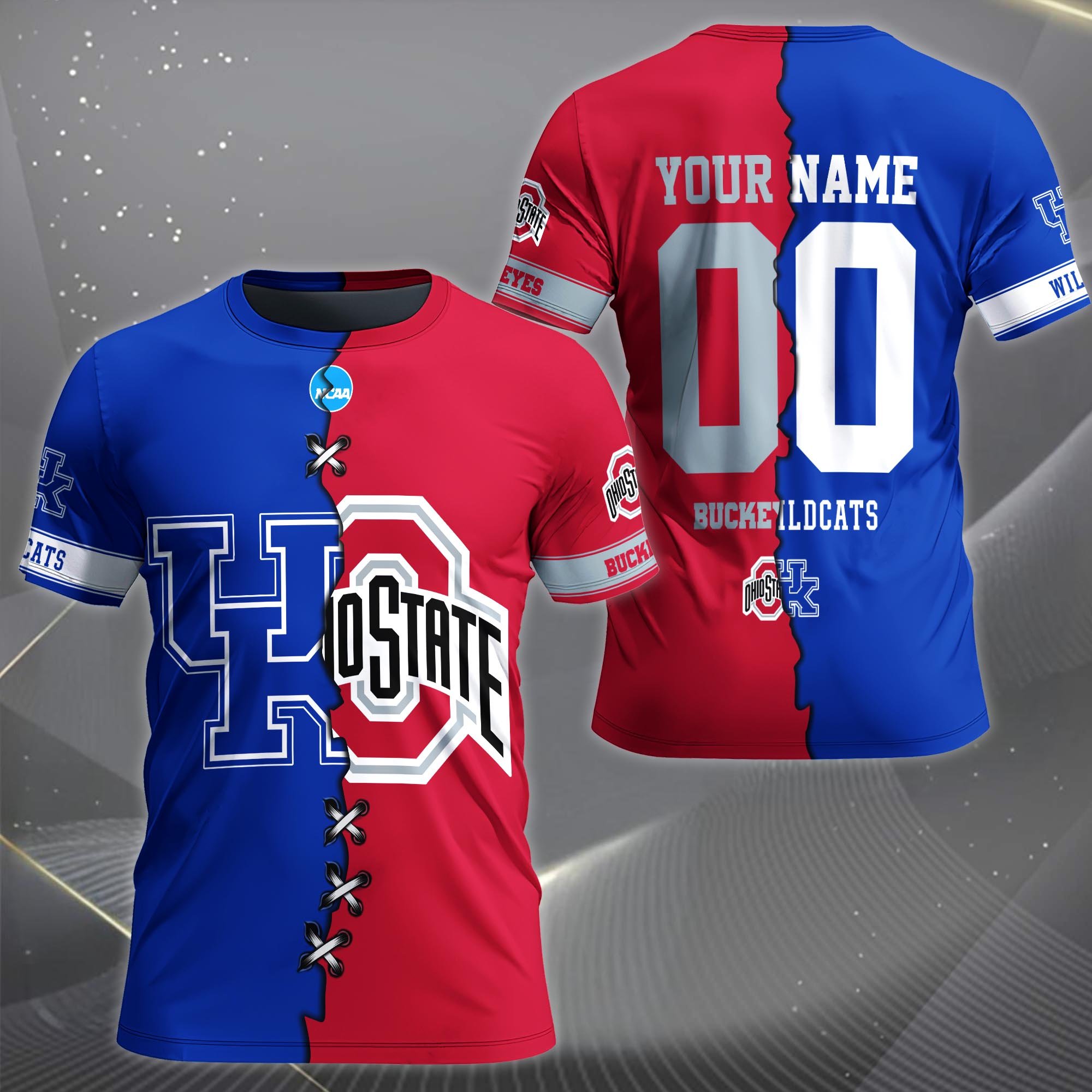 Alternative view of Kentucky Wildcats House Divided T-shirt Custom Name 2025 Version, Year And Team, Sport Shirts For Fan EHIVM-05032132A