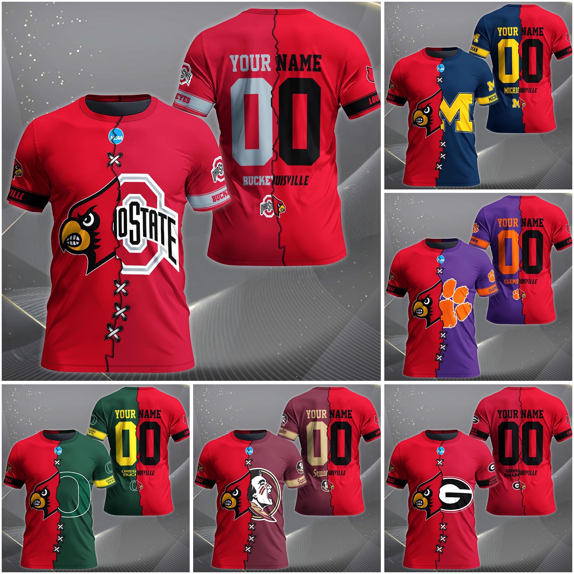 Louisville Cardinals House Divided T-shirt Custom Name 2025 Version, Year And Team, Sport Shirts For Fan EHIVM-05032132A