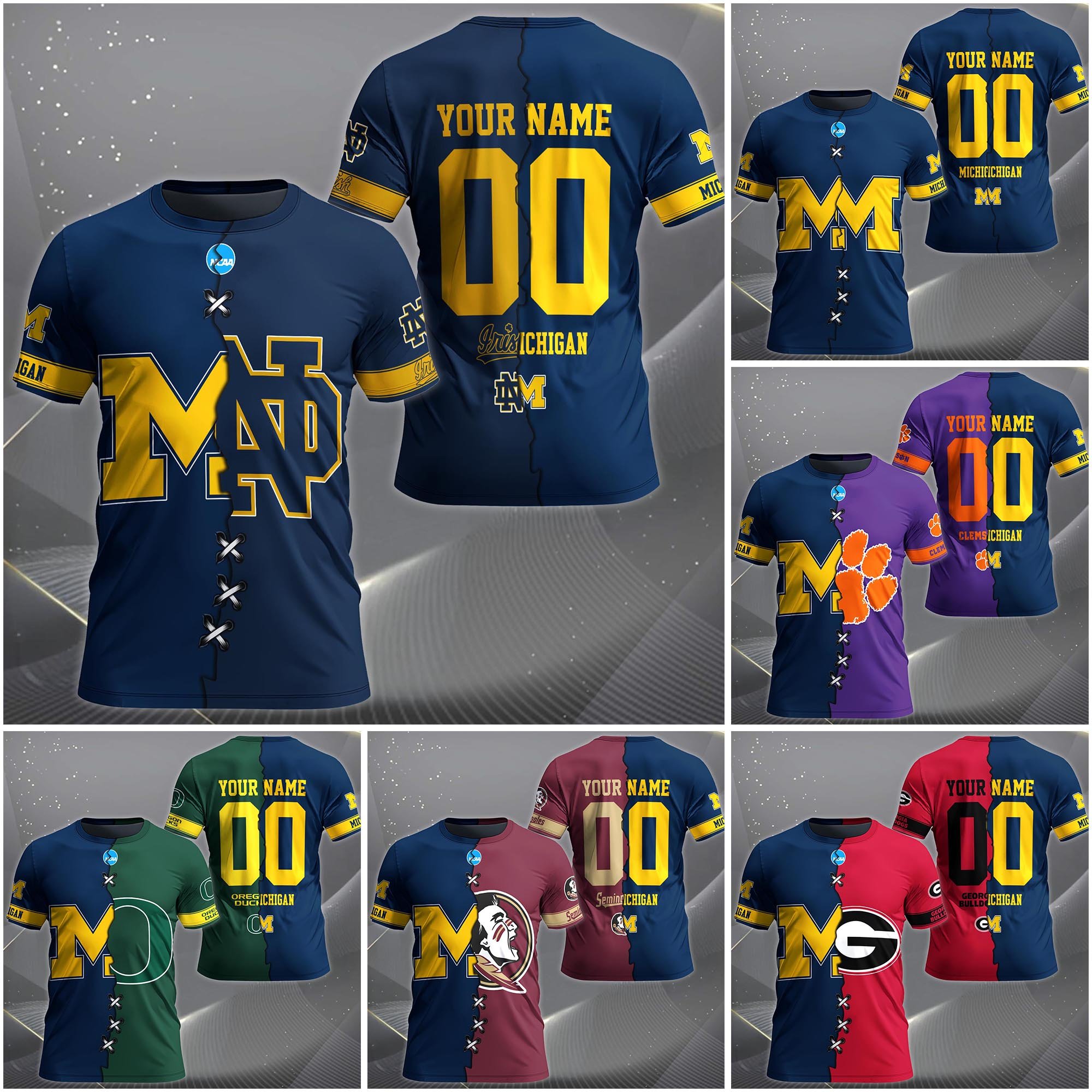 Michigan Wolverines House Divided T-shirt Custom Name 2025 Version, Year And Team, Sport Shirts For Fan EHIVM-05032132A
