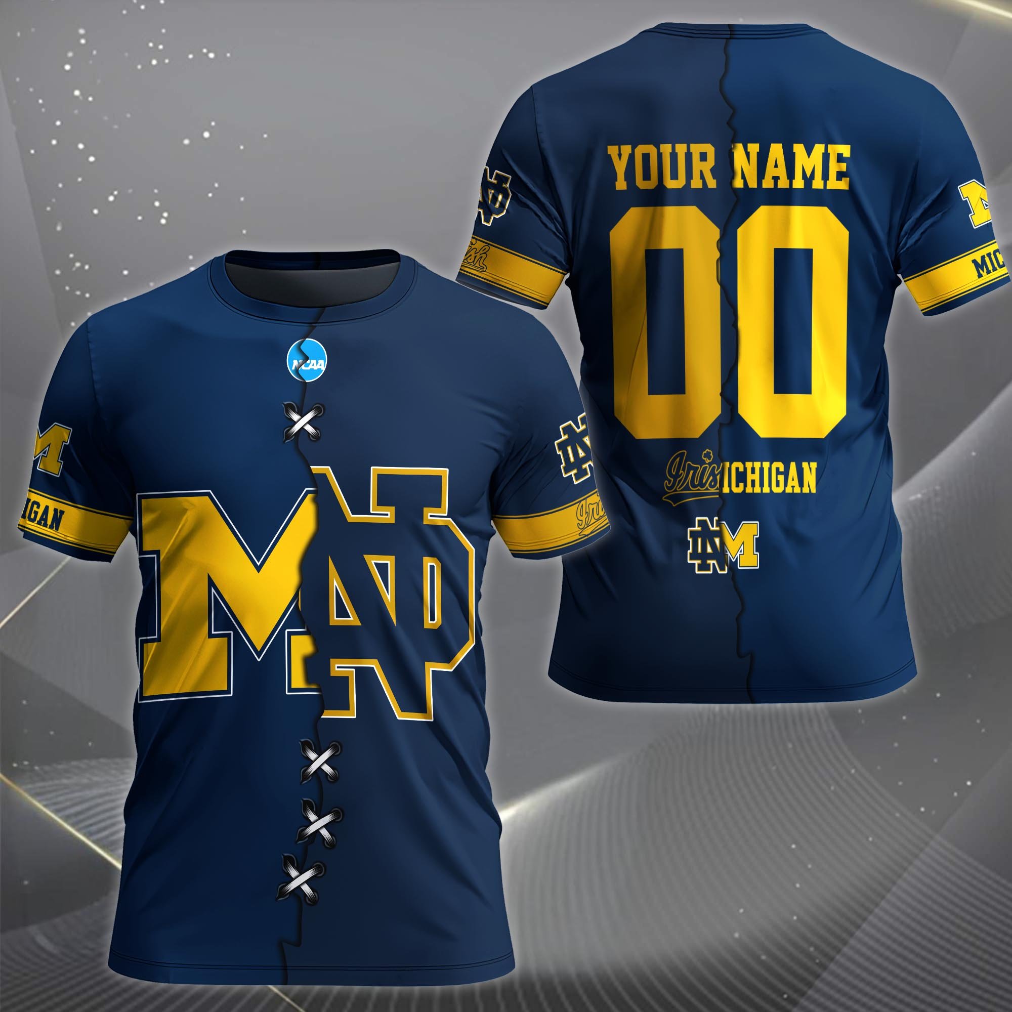 Alternative view of Michigan Wolverines House Divided T-shirt Custom Name 2025 Version, Year And Team, Sport Shirts For Fan EHIVM-05032132A
