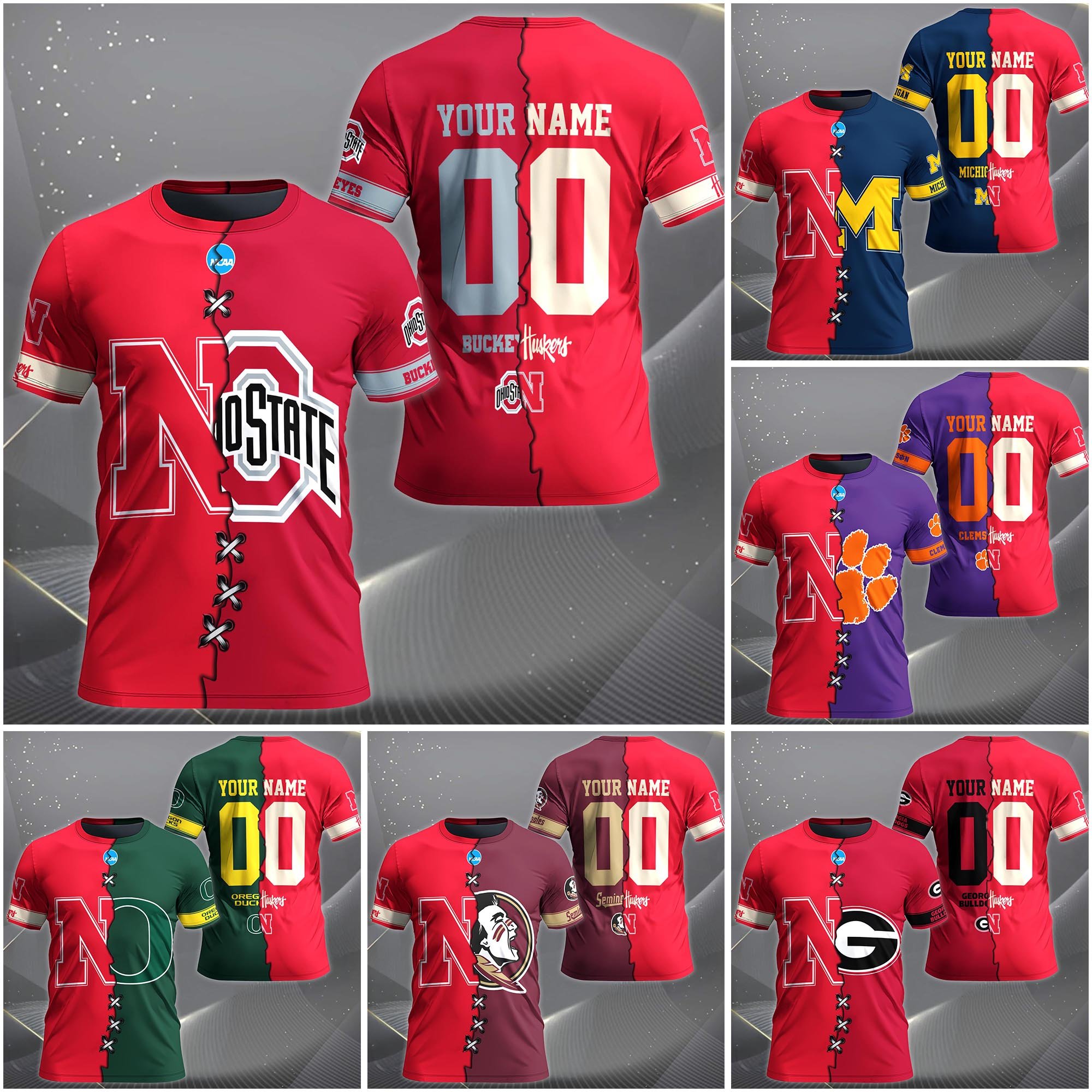 Nebraska Cornhuskers House Divided T-shirt Custom Name 2025 Version, Year And Team, Sport Shirts For Fan EHIVM-05032132A