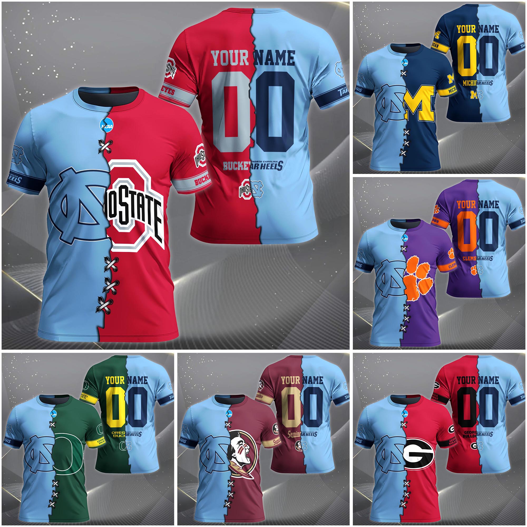 North Carolina Tar Heels House Divided T-shirt Custom Name 2025 Version, Year And Team, Sport Shirts For Fan EHIVM-05032132A