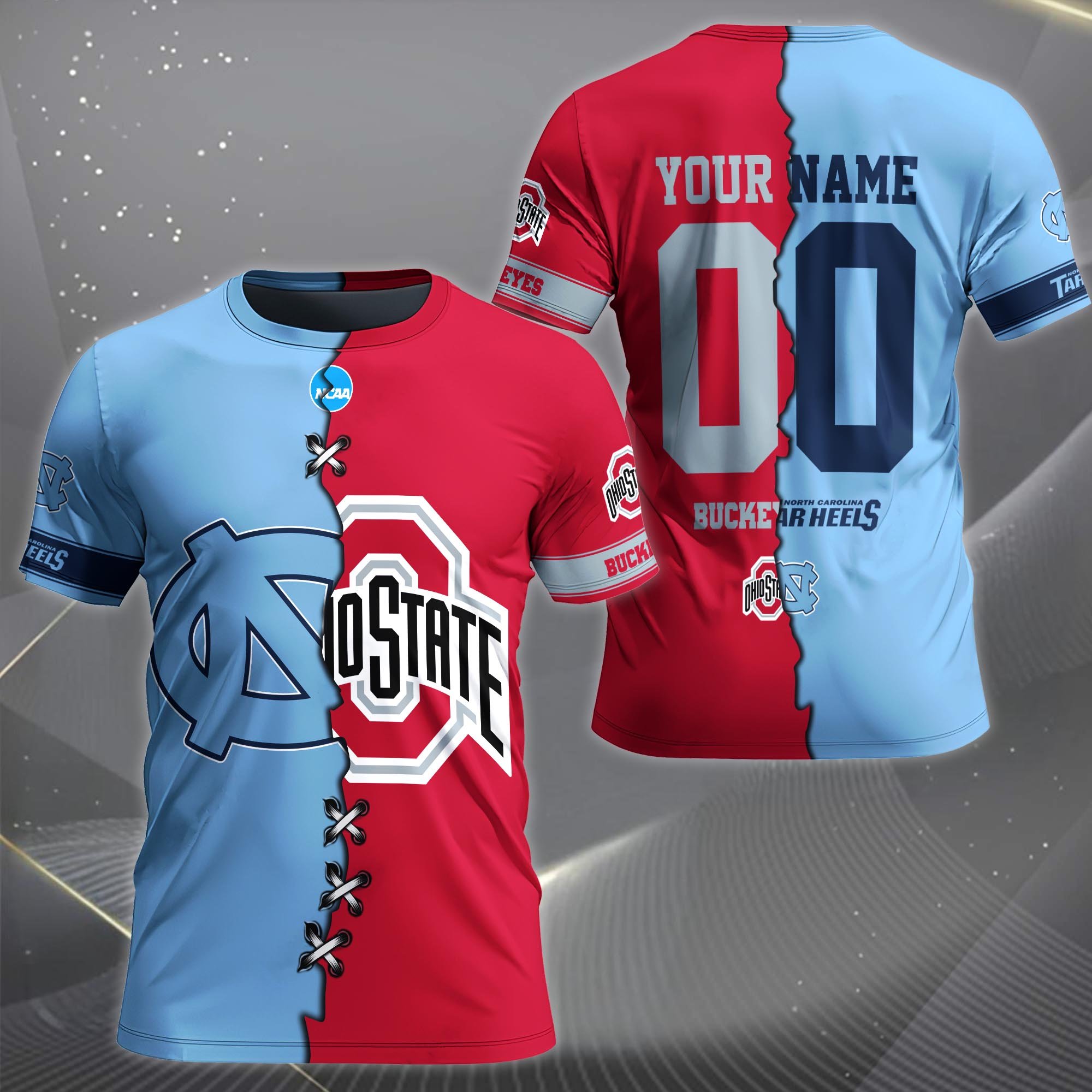 Alternative view of North Carolina Tar Heels House Divided T-shirt Custom Name 2025 Version, Year And Team, Sport Shirts For Fan EHIVM-05032132A