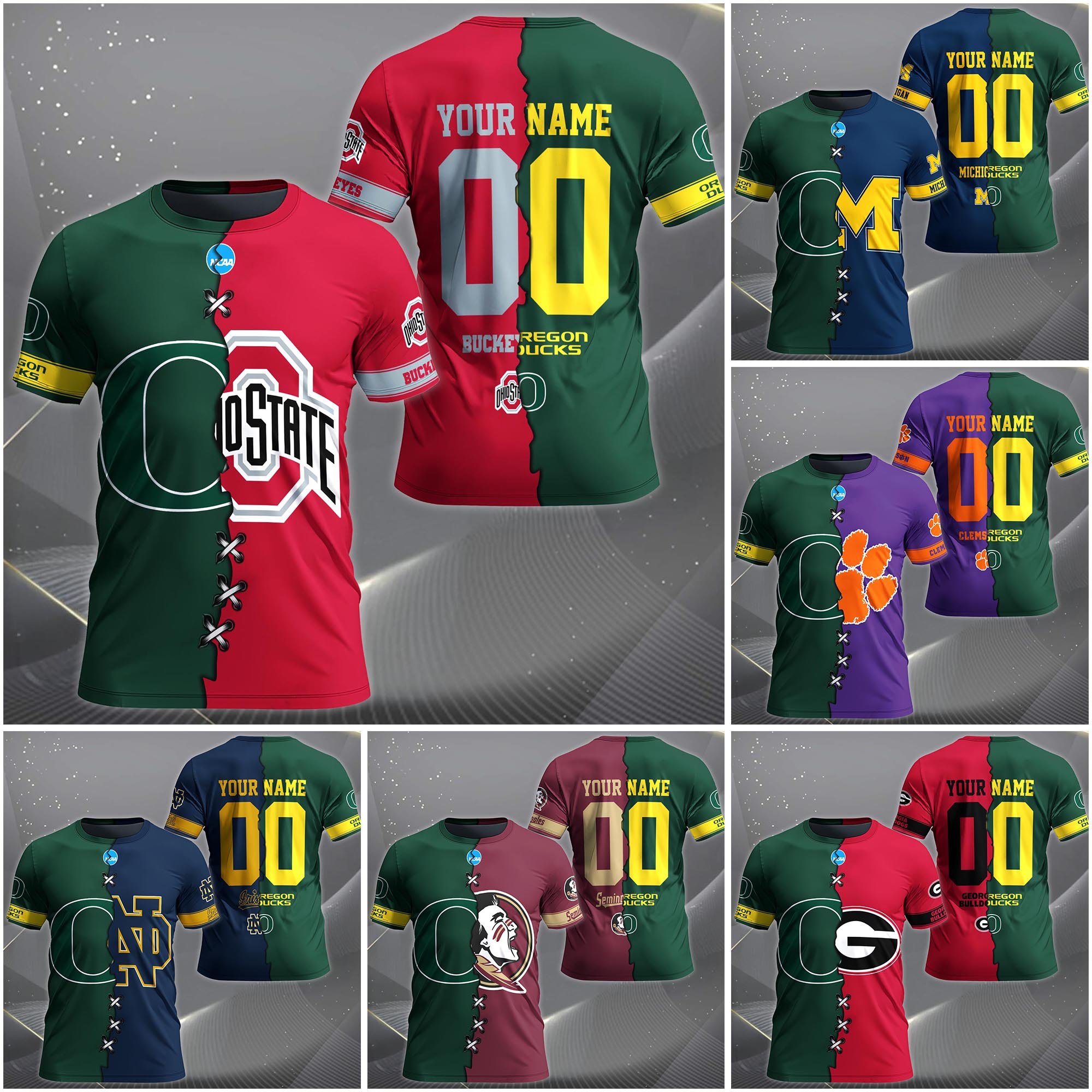 Oregon Ducks House Divided T-shirt Custom Name 2025 Version, Year And Team, Sport Shirts For Fan EHIVM-05032132A