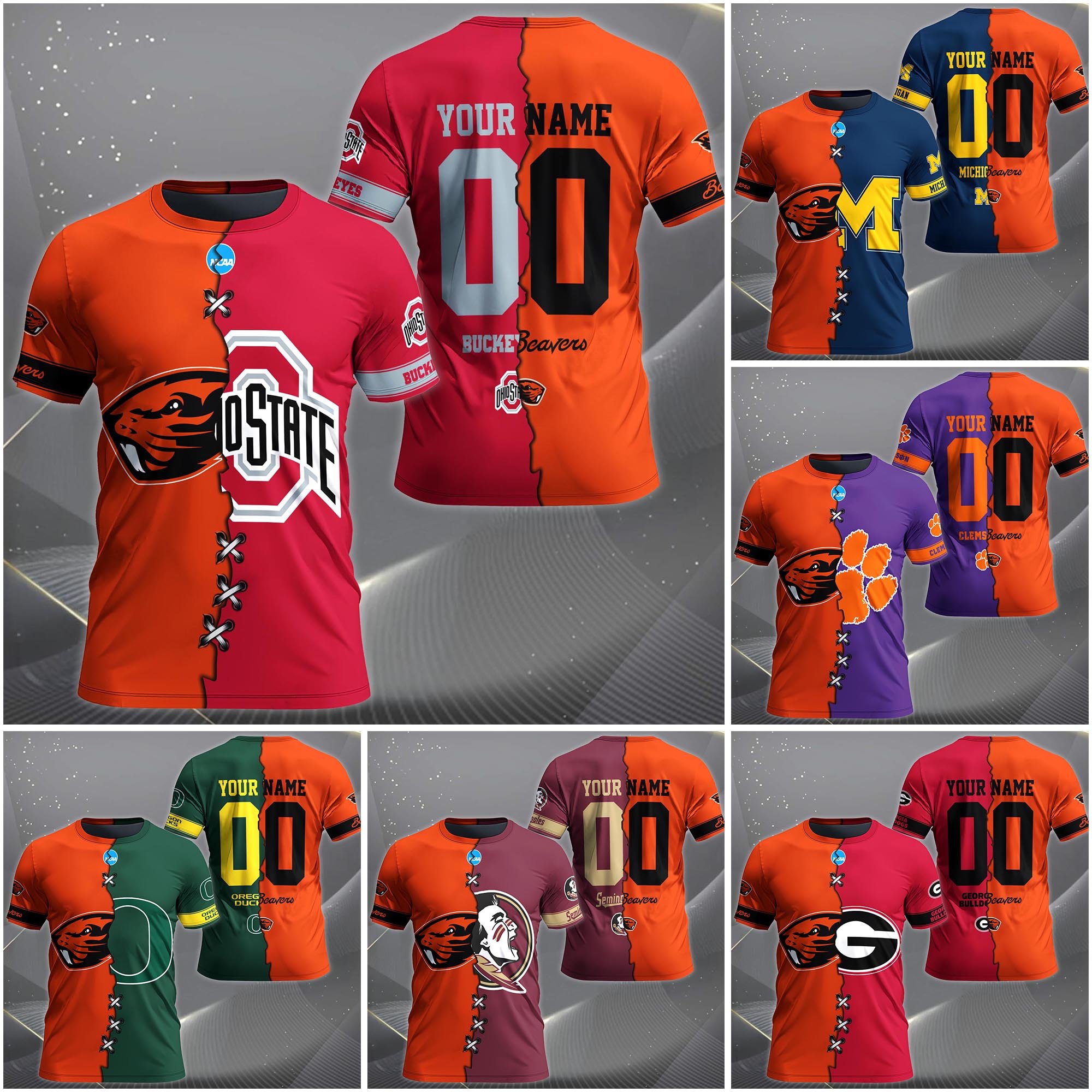 Oregon State Beavers House Divided T-shirt Custom Name 2025 Version, Year And Team, Sport Shirts For Fan EHIVM-05032132A