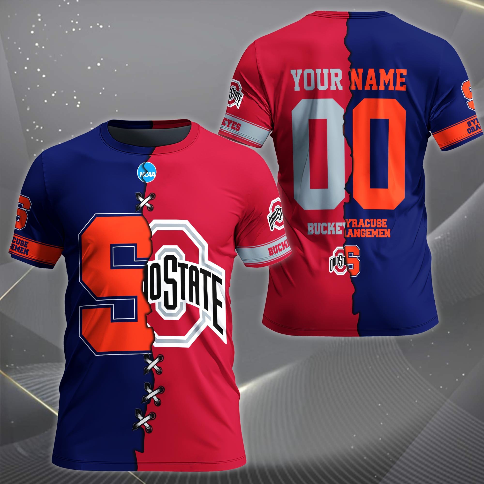 Alternative view of Syracuse Orange House Divided T-shirt Custom Name 2025 Version, Year And Team, Sport Shirts For Fan EHIVM-05032132A