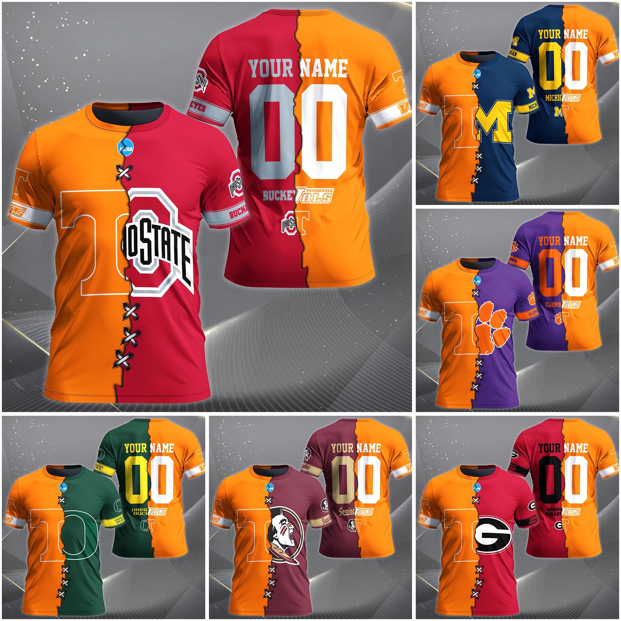 Tennessee Volunteers House Divided T-shirt Custom Name 2025 Version, Year And Team, Sport Shirts For Fan EHIVM-05032132A