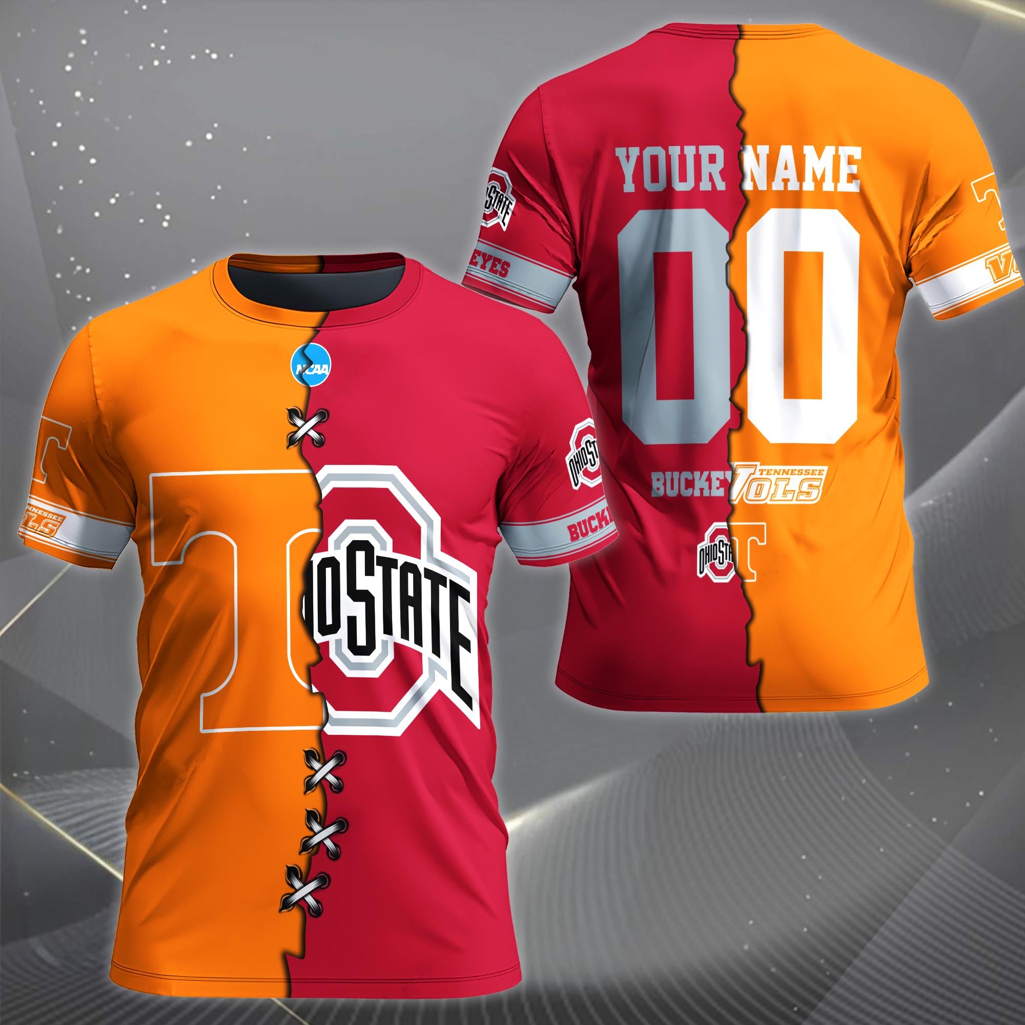 Alternative view of Tennessee Volunteers House Divided T-shirt Custom Name 2025 Version, Year And Team, Sport Shirts For Fan EHIVM-05032132A